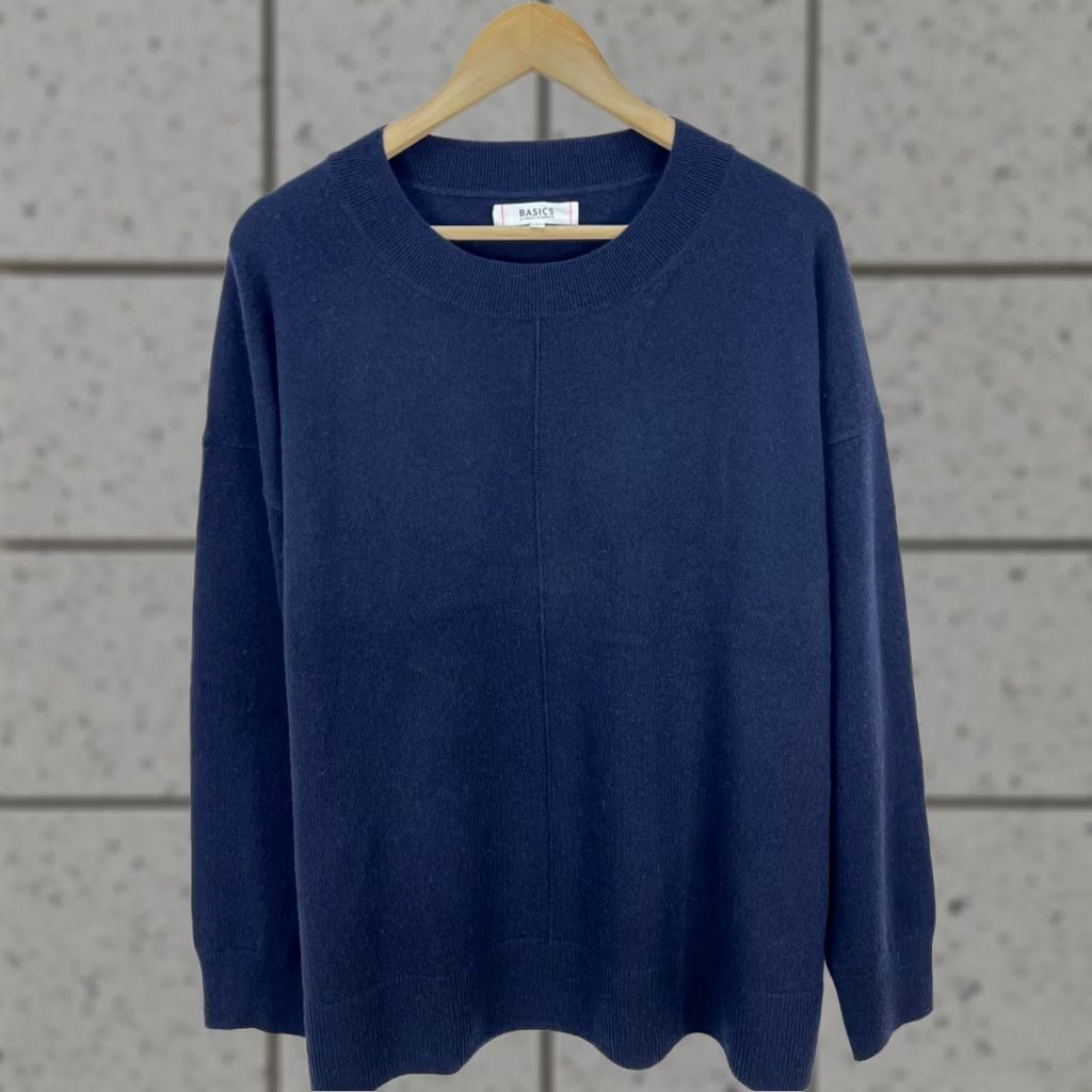 CHINTI & PARKER Chinti and Parker Sweater Wool Cashmere Blend Pullover Womens L Dark Navy Casual Knit Long Sleeve Regular Fit 2020s Pattern: Solid Womens Clothing Size L / US 10 / IT 46 - 1 Thumbnail