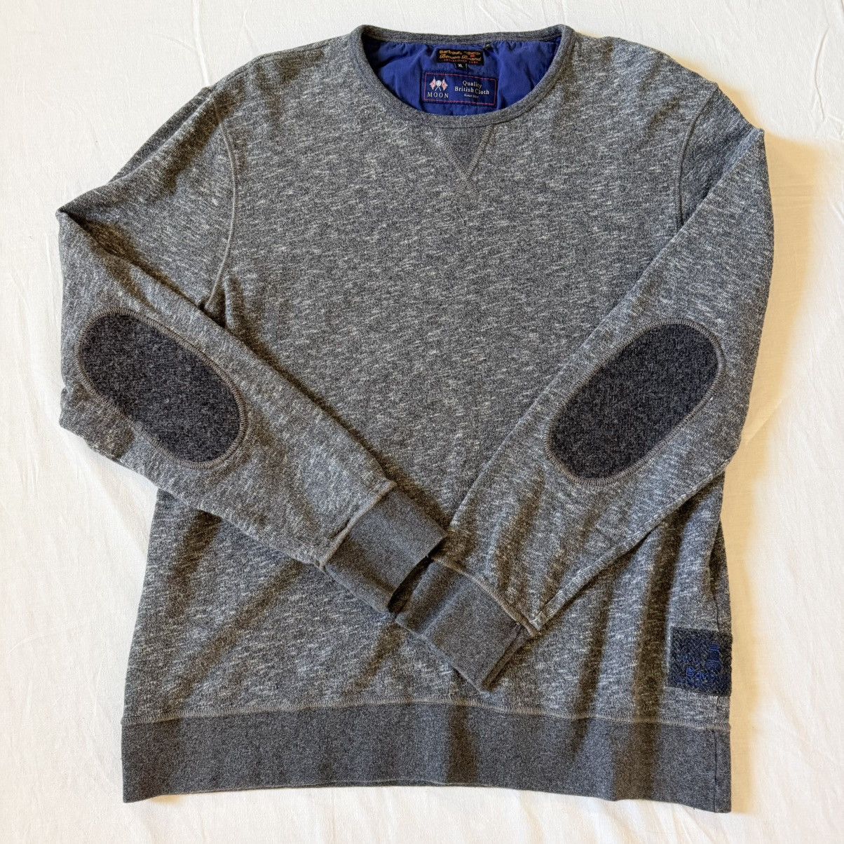 Barbour Barbour Beacon Crewneck Sweatshirt Gray Nep XL Elbow Patch Size US XL / EU 56 / 4 - 6 Thumbnail