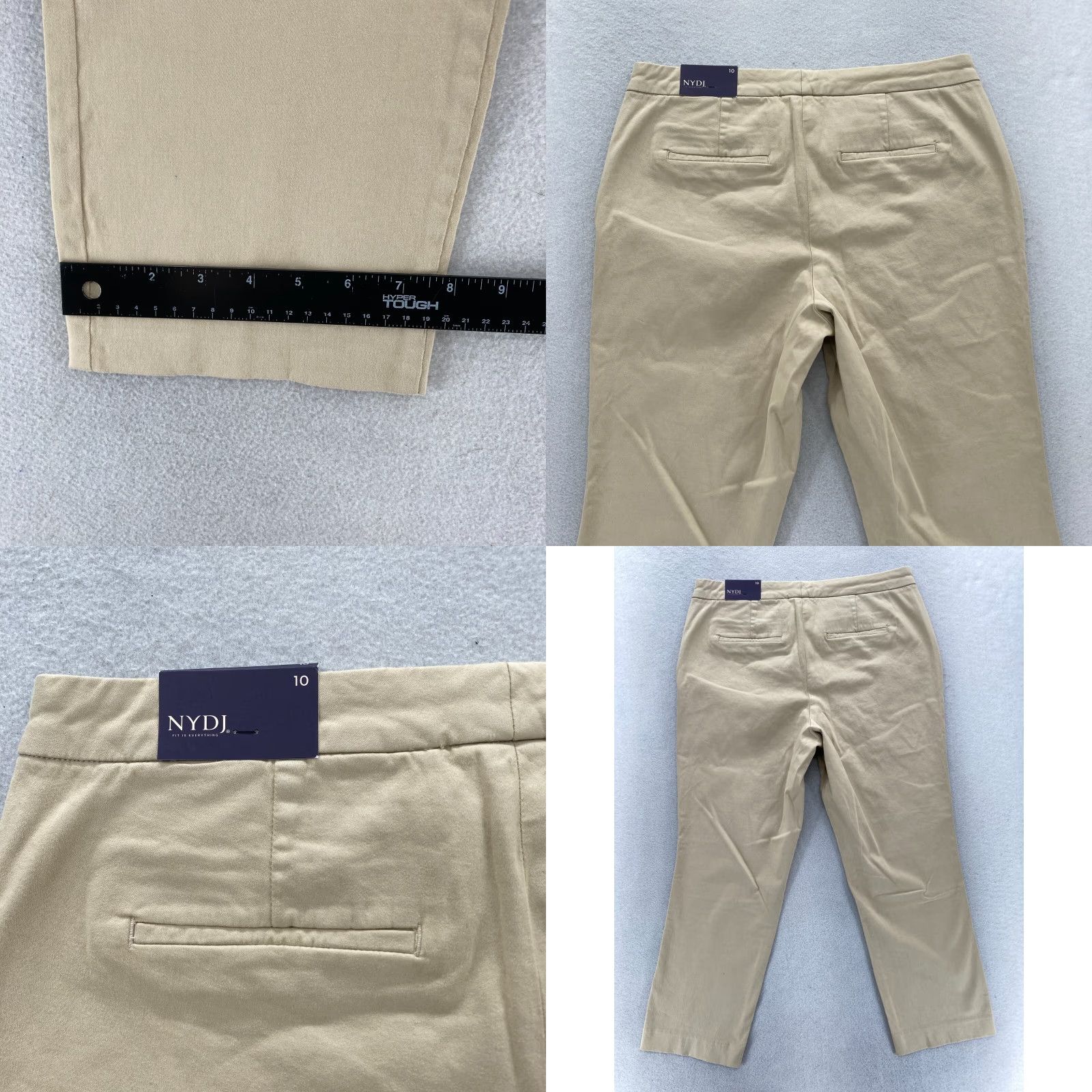 NYDJ NYDJ Everyday Trouser Pants Women's 10 Khaki Beige Stretch Casual Preppy Career Chino Pants Shirt Size 32" / US 10 / IT 46 - 9 Thumbnail