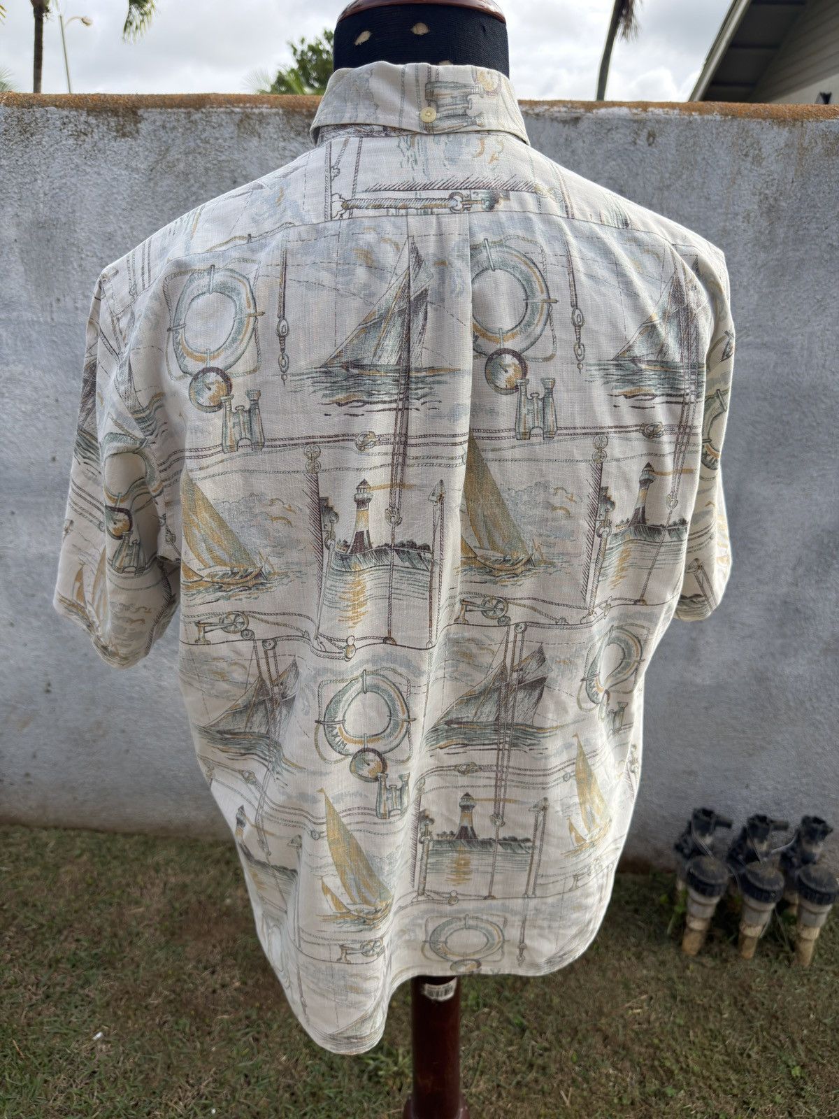 Reyn Spooner PreOwned Reyn Spooner Classic Beige Hawaiian Print Men's L Size US L / EU 52-54 / 3 - 2 Thumbnail
