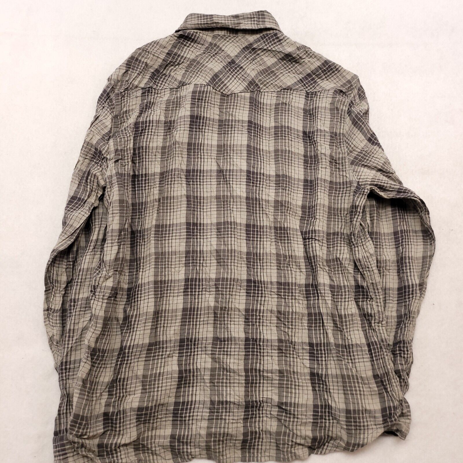 Lucky Brand Lucky Brand Madras Flannel Button Up Shirt Mens Size L Gray Size US L / EU 52-54 / 3 - 10 Thumbnail