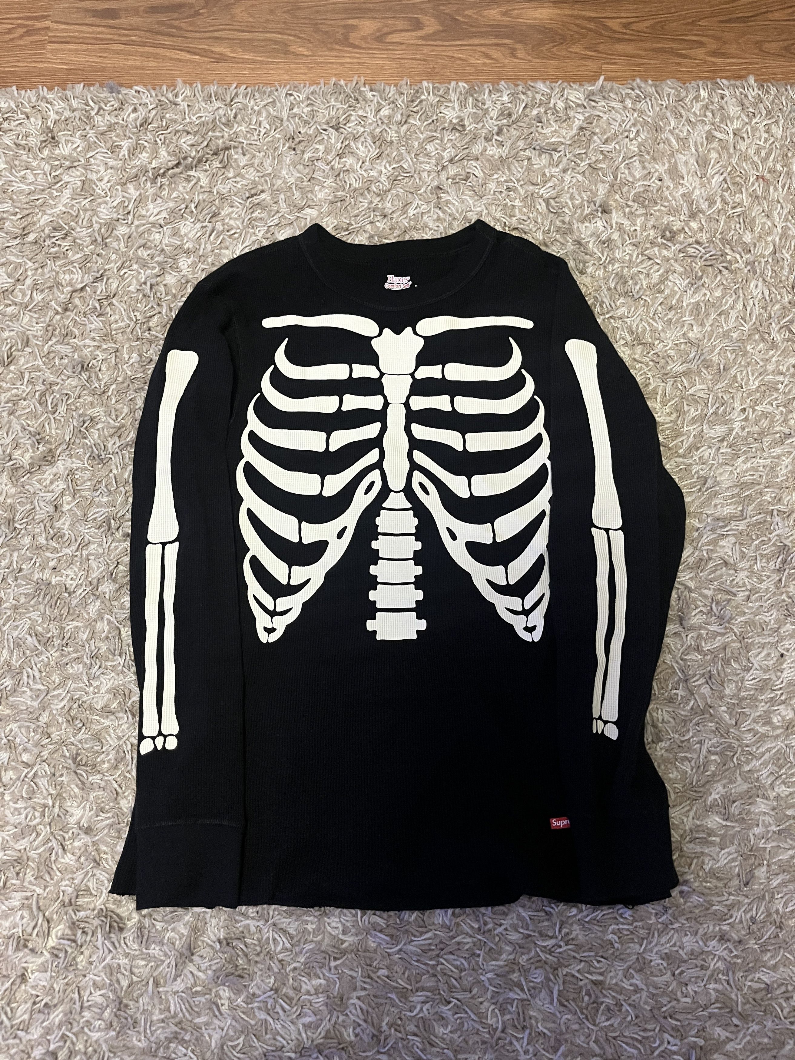 Hanes × Supreme supreme x hanes bones thermal crew - black - xxl