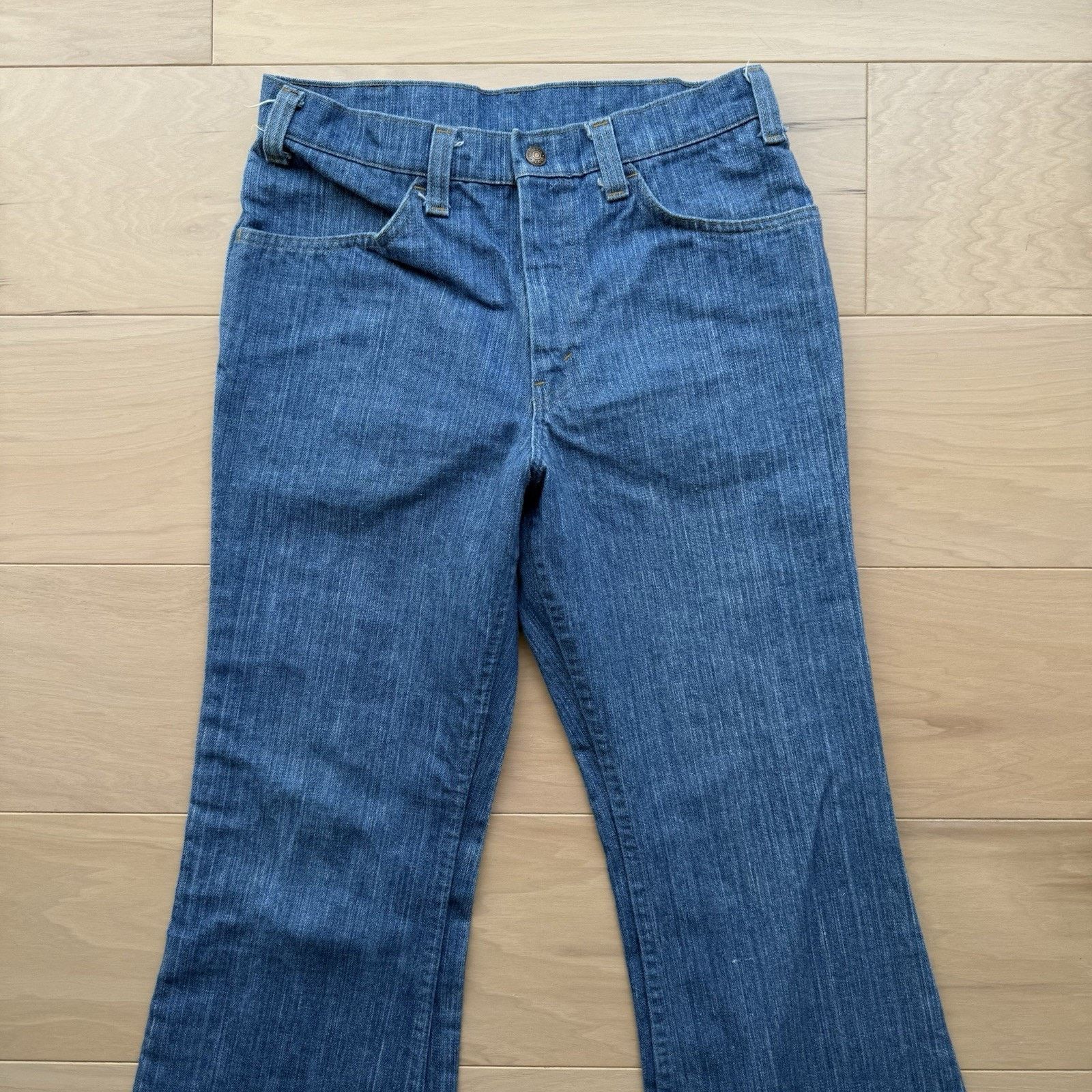 Vintage Vintage National Flare Jeans 28 Medium Wash 80s Made in USA Size 30" / US 8 / IT 44 - 3 Thumbnail