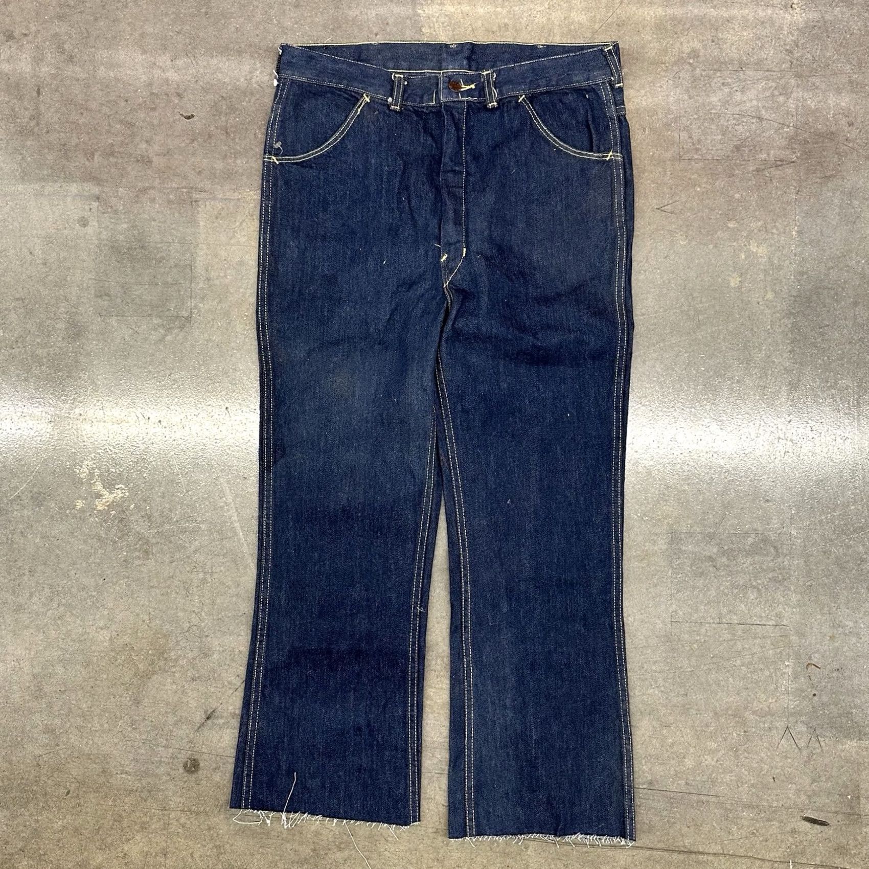 Denime VINTAGE Big Yank Jeans Denim Dark Wash Boot Cut Flare Mens 34 X 27 USA Made Union Size US 34 / EU 50 - 3 Thumbnail