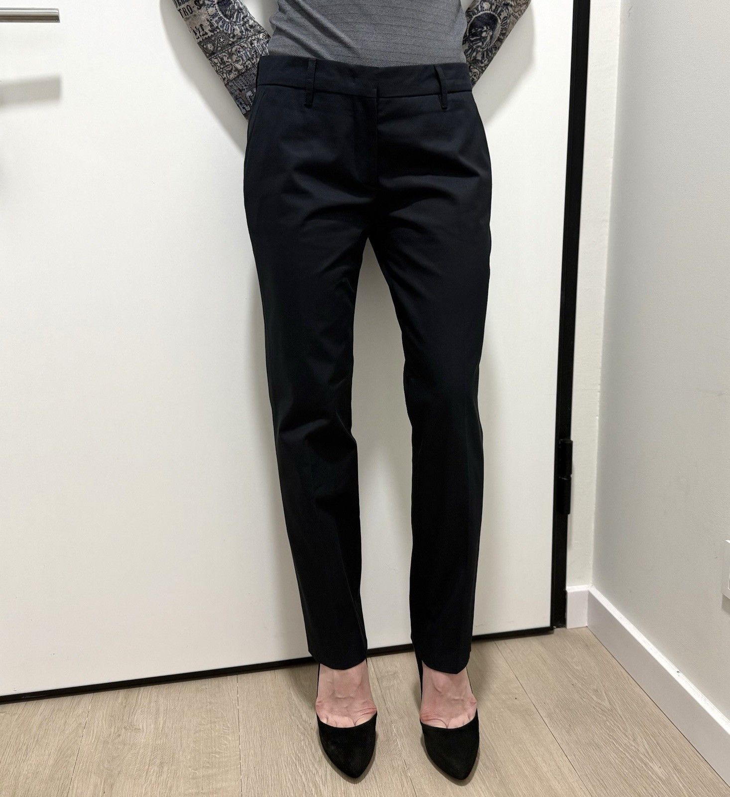 Prada Prada Women`s Classic Chino Straight Pants Mid Zip Basic Size 28" / US 6 / IT 42 - 3 Thumbnail