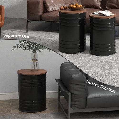 Designer × Homemade HOMCOM Nesting Storage Ottomans Set of 2 with Lids, Hidden S Size US L / EU 52-54 / 3 - 7 Thumbnail