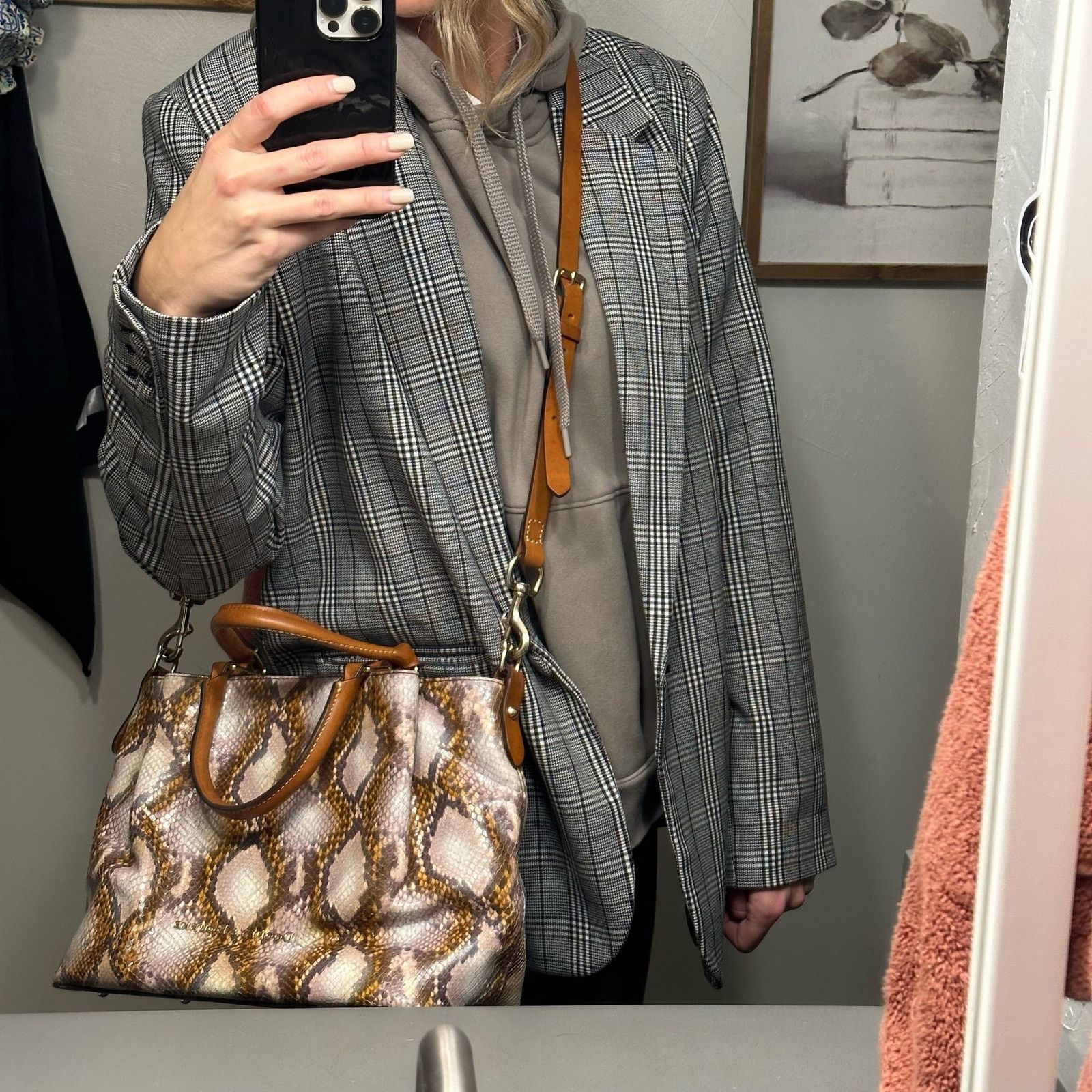 Dooney & Bourke Dooney & Bourke City Python Embossed Leather Barlow Satchel Size ONE SIZE - 9 Thumbnail