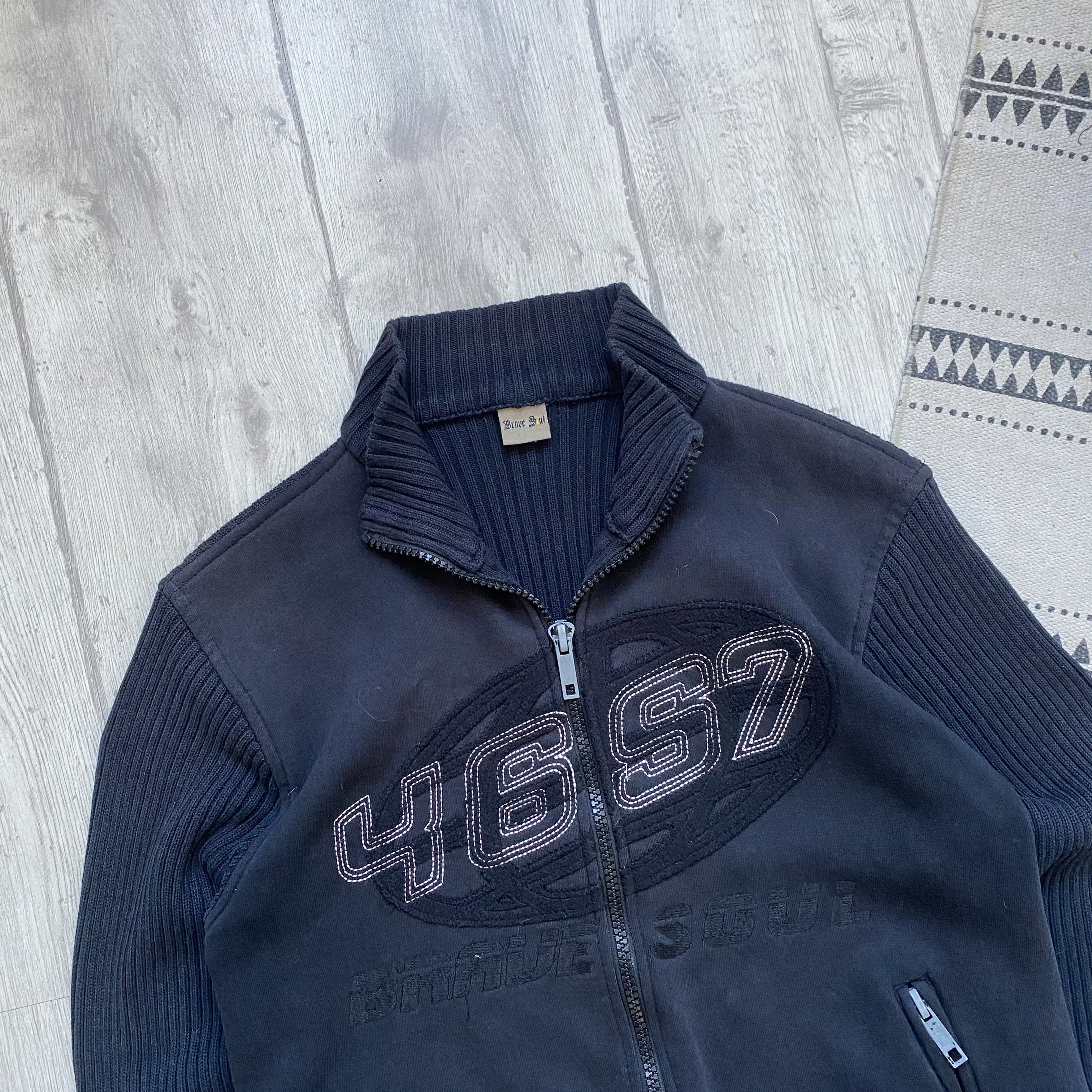 Energie Y2K Vintage 90s Diesel style Faded Ribbed knit sweater zip Size US M / EU 48-50 / 2 - 2 Thumbnail