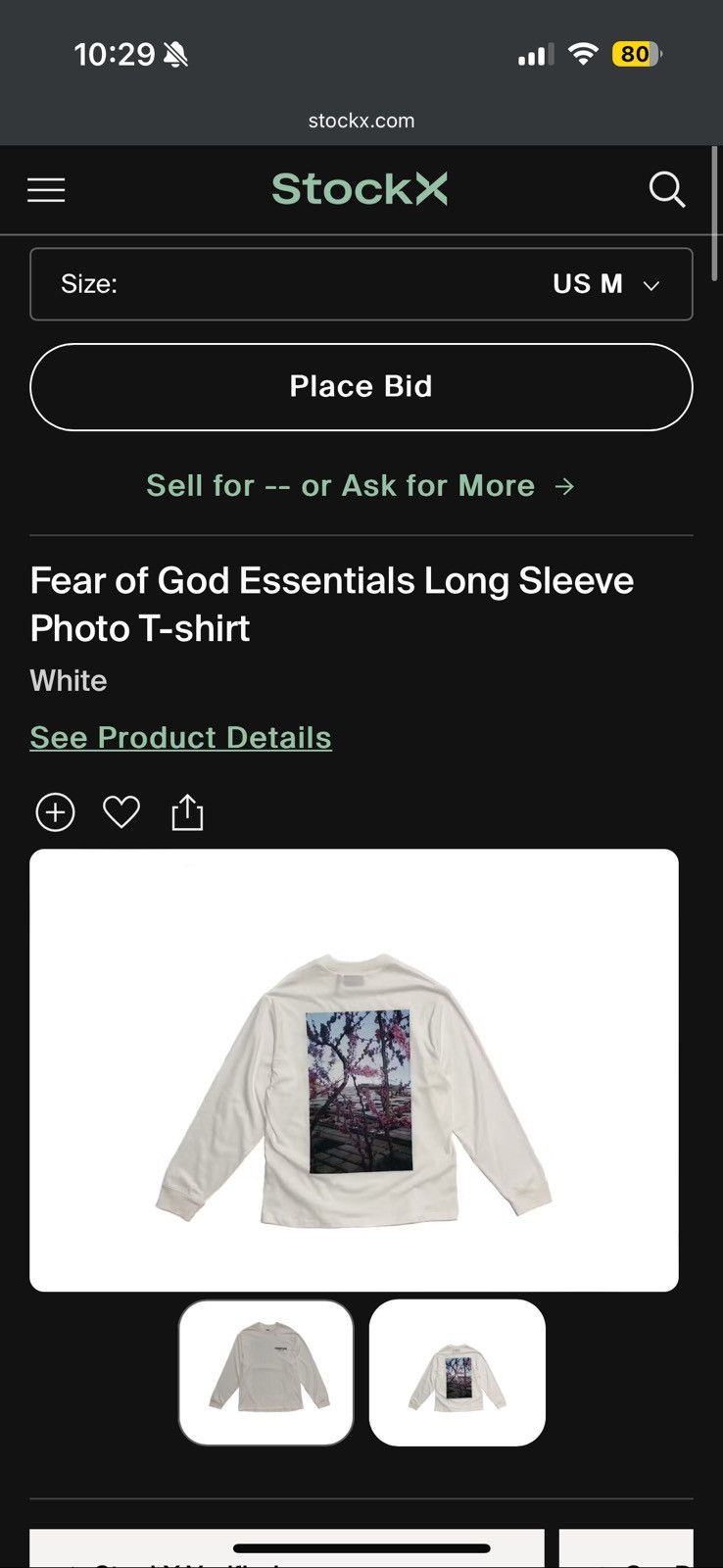 Fear of God 🔥Fear of God Essentials FW19 L/S Photo T-shirt SZ Sm White Size US M / EU 48-50 / 2 - 11 Thumbnail
