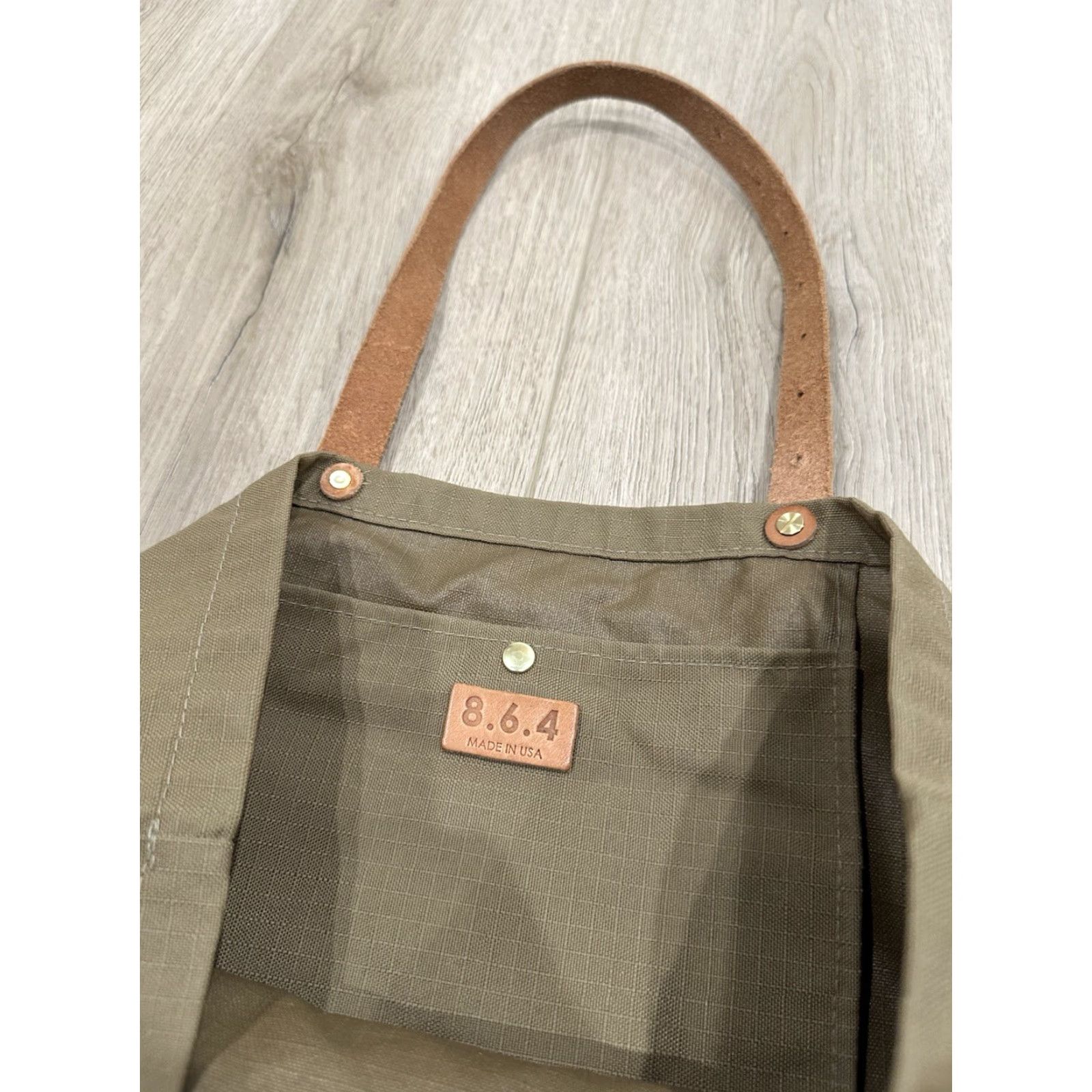 Vintage 8.6.4 Tote Bag Shoulder Bag Women Nylon Lightweight Green Contemporary Pouch Modern Minimalist Bag Size ONE SIZE - 5 Thumbnail