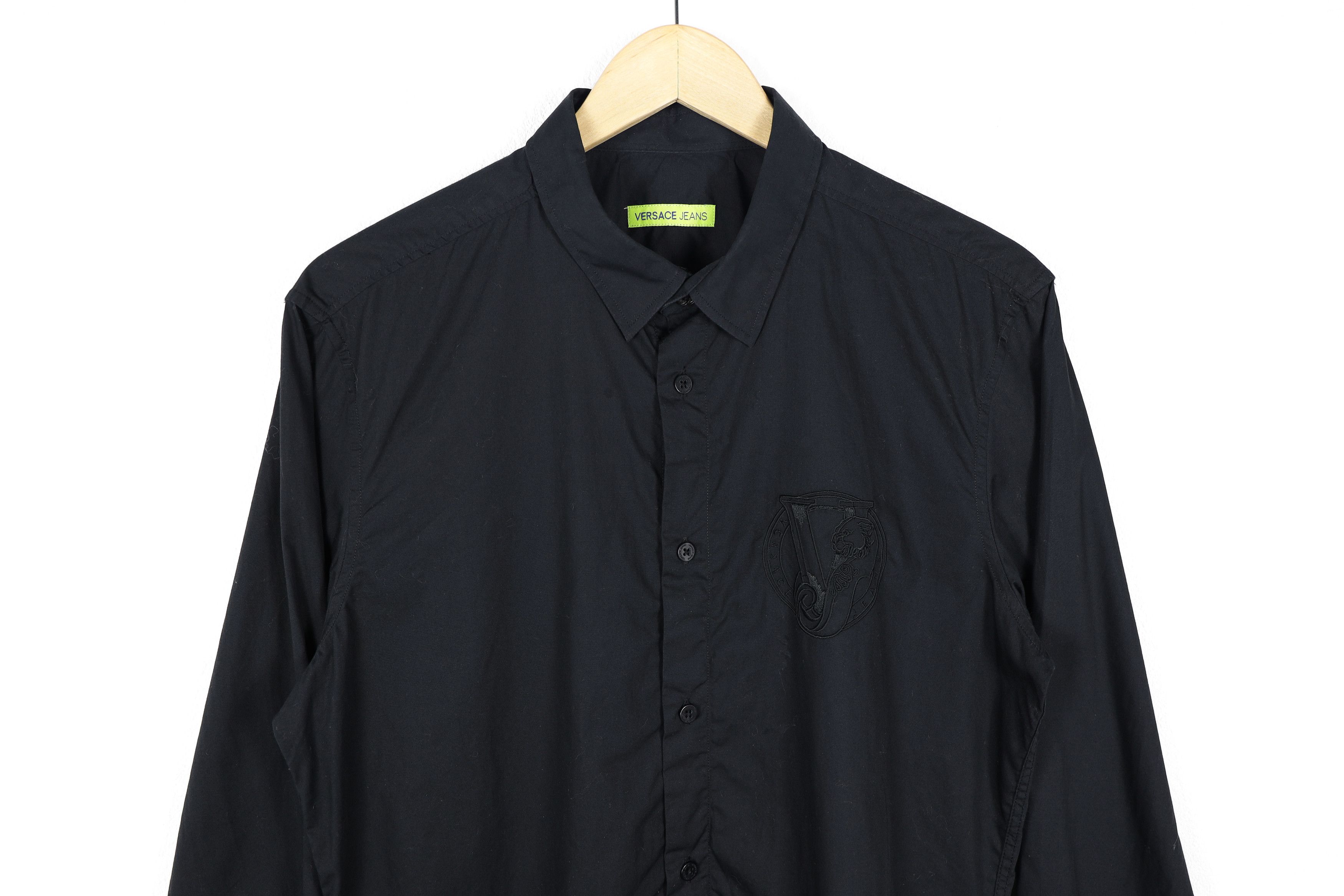 Versace × Versace Jeans Couture Versace Classic VJ Tiger Logo Black Button Long Sleeve Shirt Size US XL / EU 56 / 4 - 2 Thumbnail