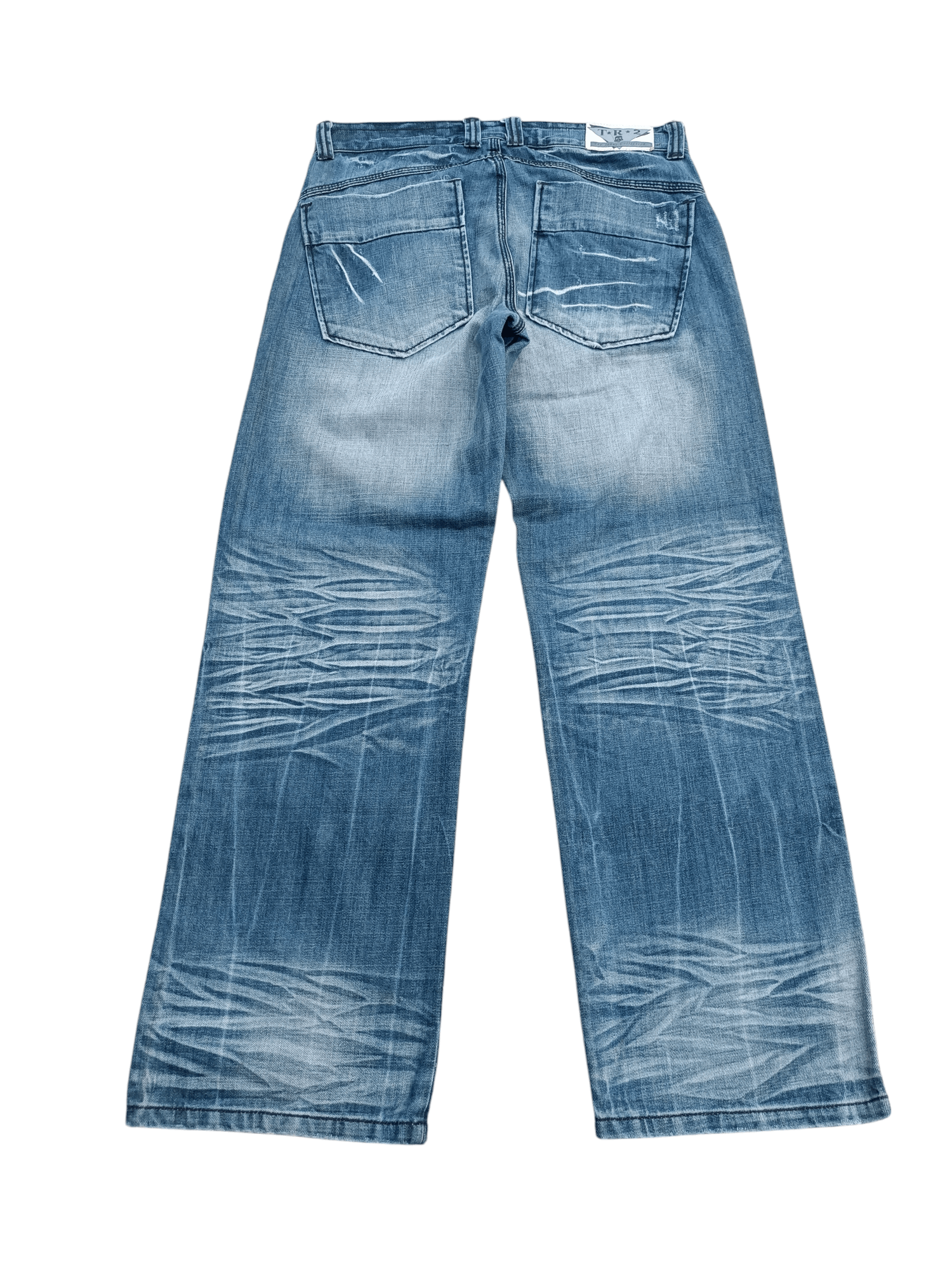 Japanese Brand BAGGY JAPANESE BRAND TR2 WHISKERS DISTRESSED DENIM Size US 34 / EU 50 - 2 Thumbnail