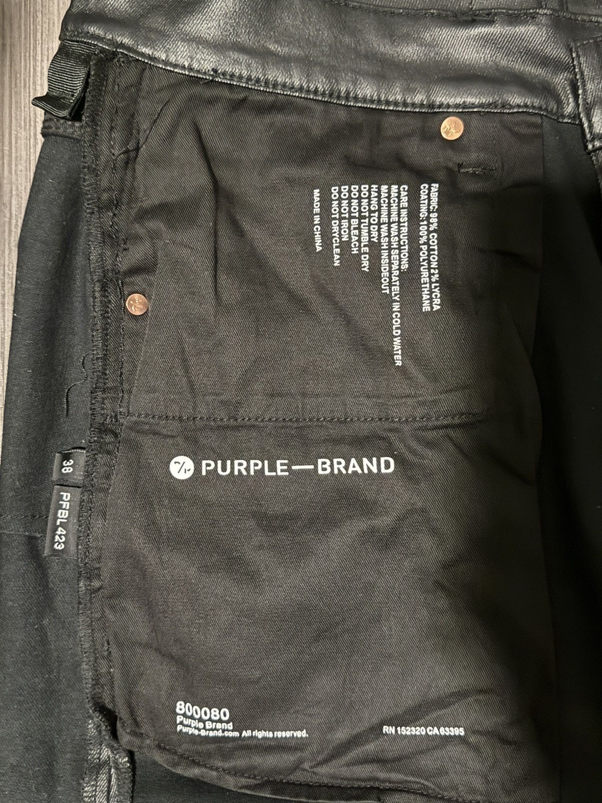 Purple Brand P001 Stretch Leather Black Beauty Size US 38 / EU 54 - 5 Thumbnail