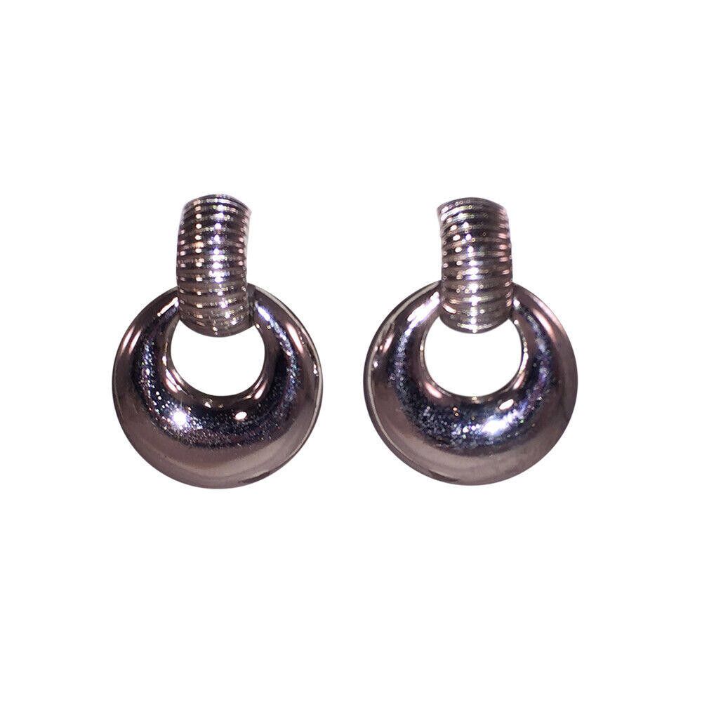 Givenchy Givenchy Silver Tone Textured Hoop Dangle Earrings Size ONE SIZE - 1 Thumbnail
