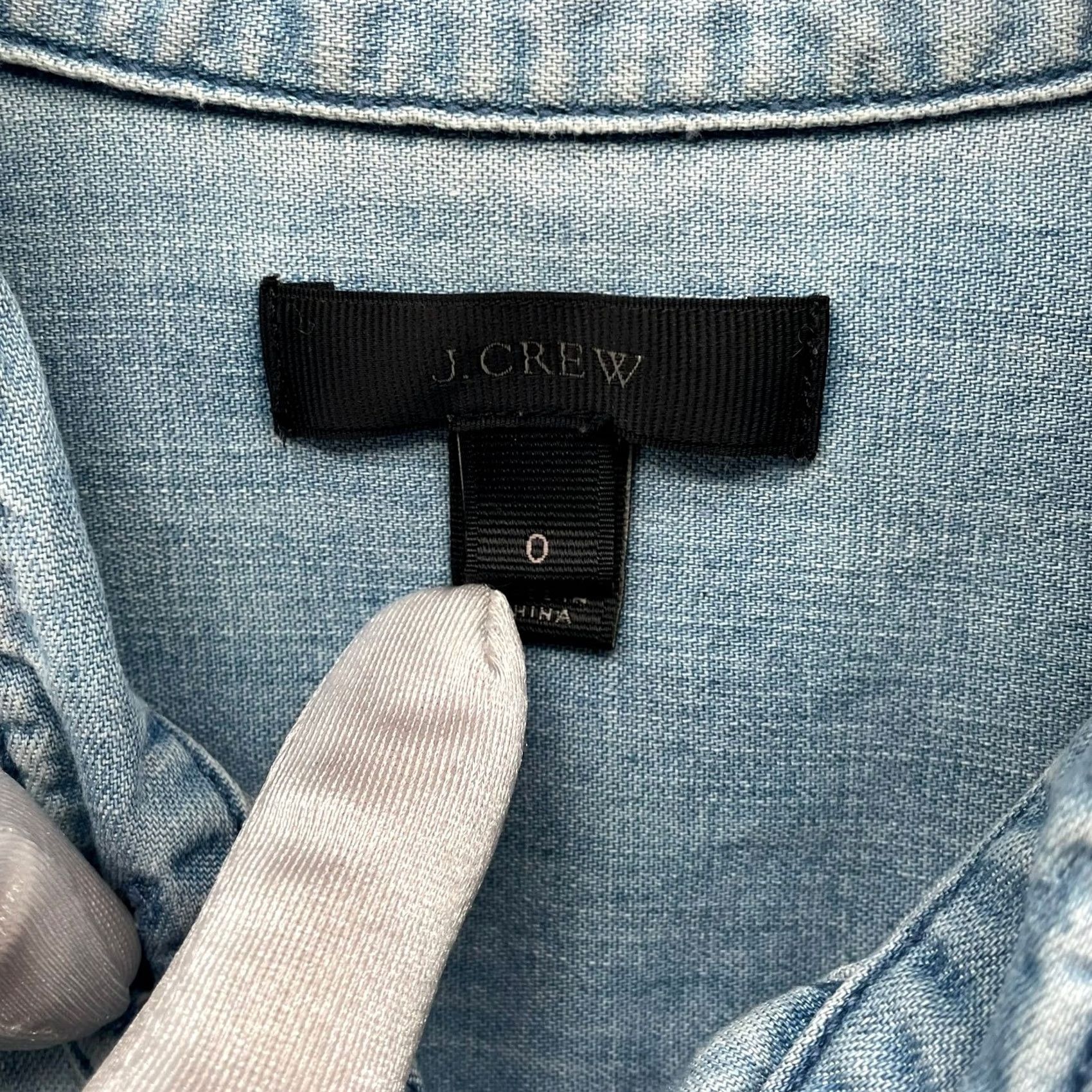 J.Crew J.Crew Chambray Button Down Shirt Womens 0 Light Blue Long Sleeve Cotton Western Size XS / US 0-2 / IT 36-38 - 5 Thumbnail