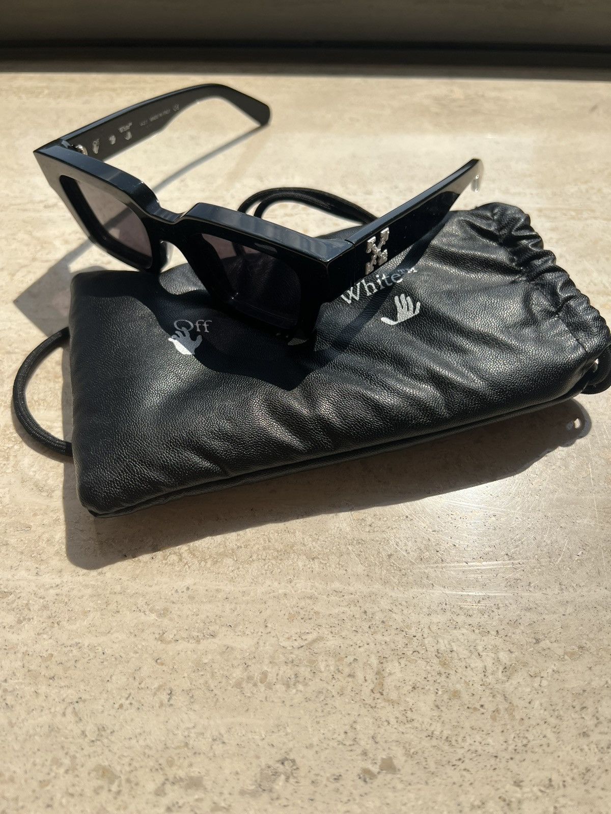 Pre-owned Off-white Virgil Sunglasses Square Frames In Black