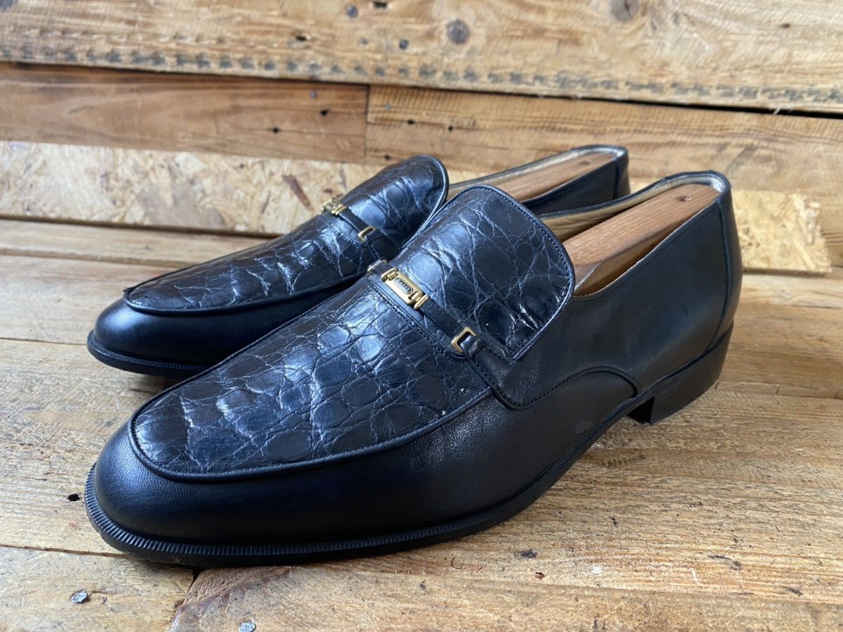 Bally Bally crocodile black leather heeled loafers,slip on sz uk 8 Size US 9 / EU 42 - 2 Thumbnail
