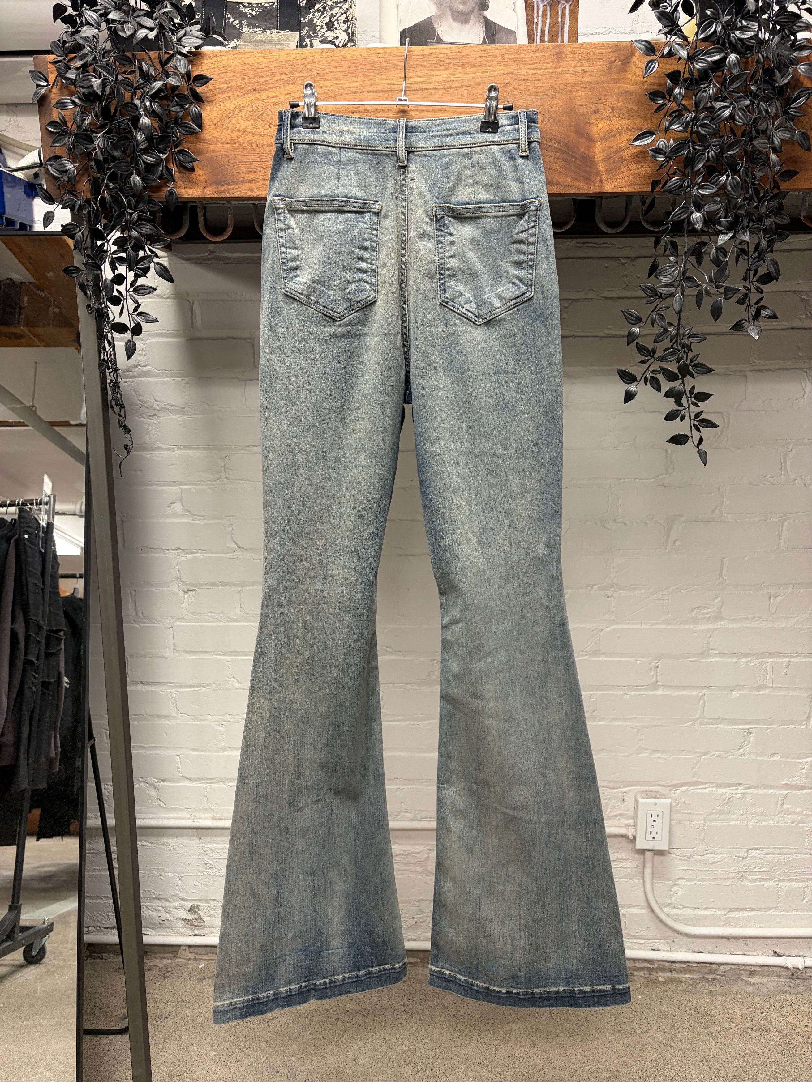 Rick Owens Rick Owens ‘Bolans’ Sky Blue Flared Leg Denim Size 27" / US 4 / IT 40 - 4 Thumbnail