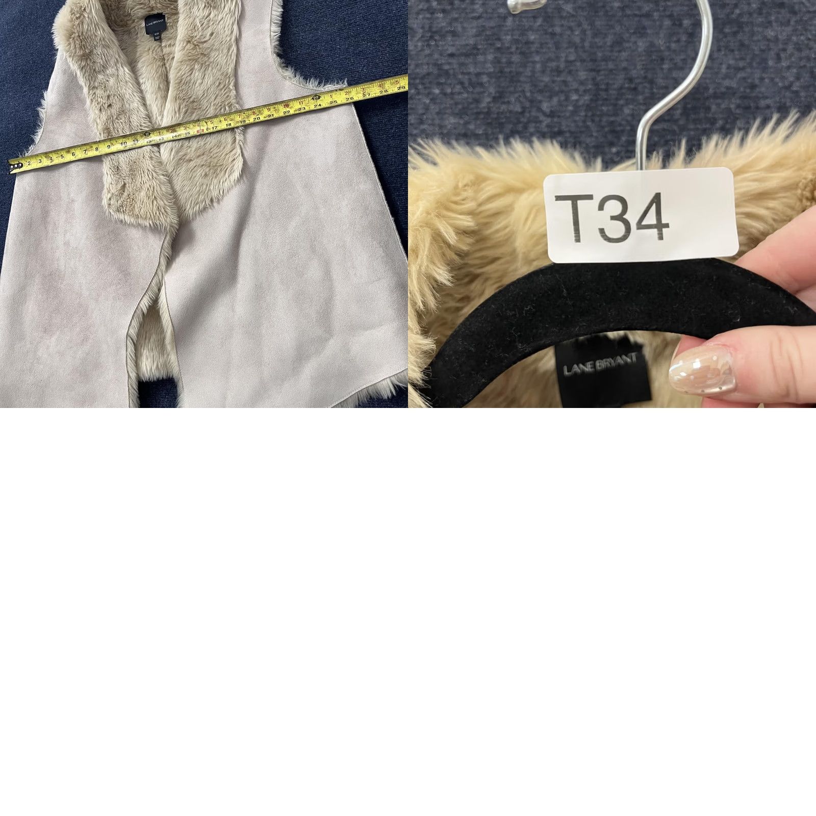 Vintage VINTAGE Lane Bryant Vest Womens 18/20 Beige Faux Suede Faux Fur Shearling Open Front Size XXL / US 16-18 / IT 52-54 - 8 Thumbnail