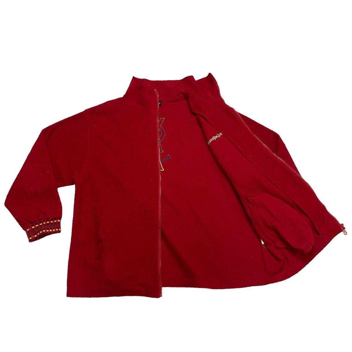 Vintage Yves Saint Lauren vintage big logo back zipper fleece Size US L / EU 52-54 / 3 - 7 Thumbnail