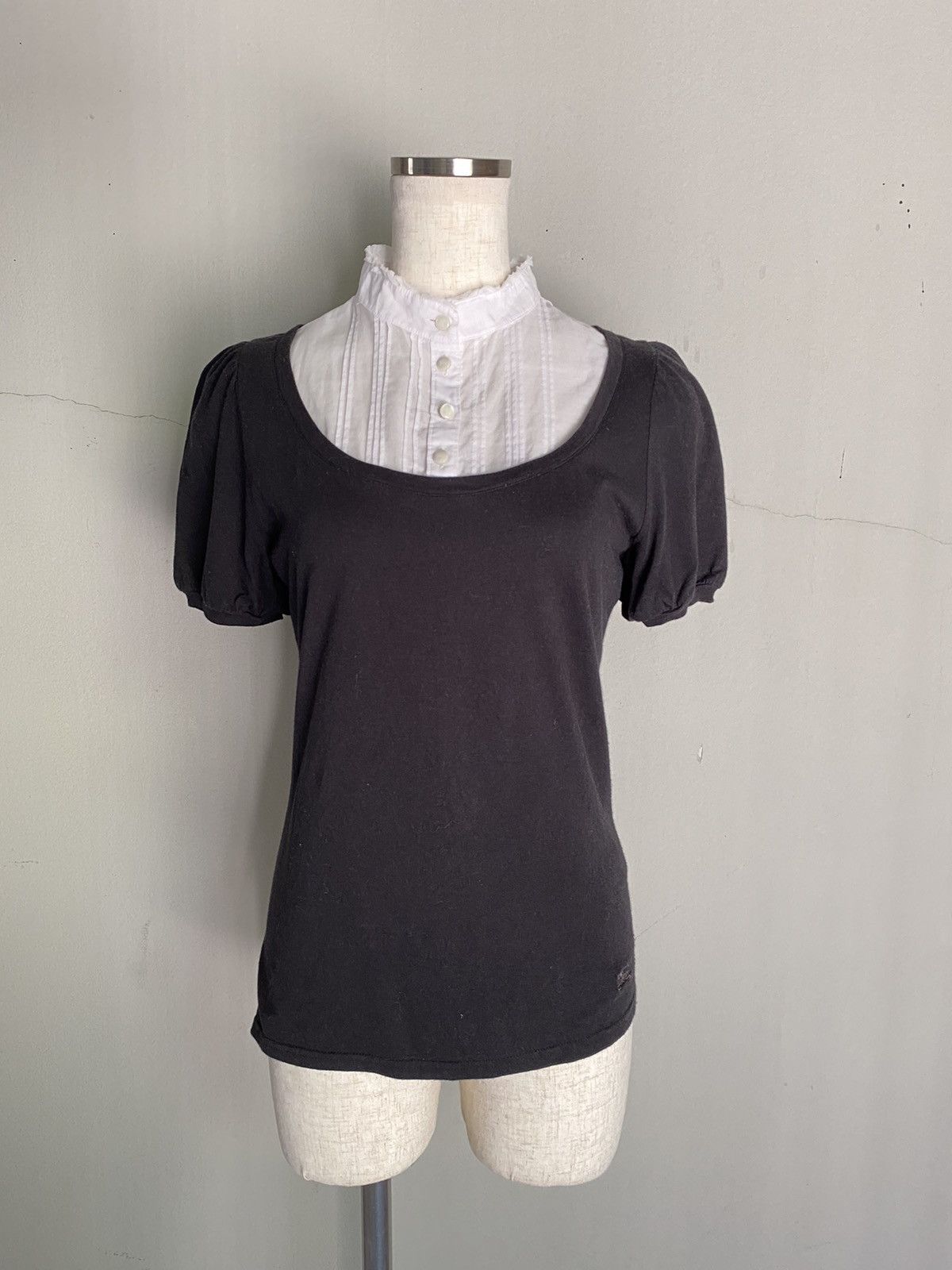 Burberry BURBERRY Black Puff Sleeve Blouses Size XS / US 0-2 / IT 36-38 - 13 Thumbnail