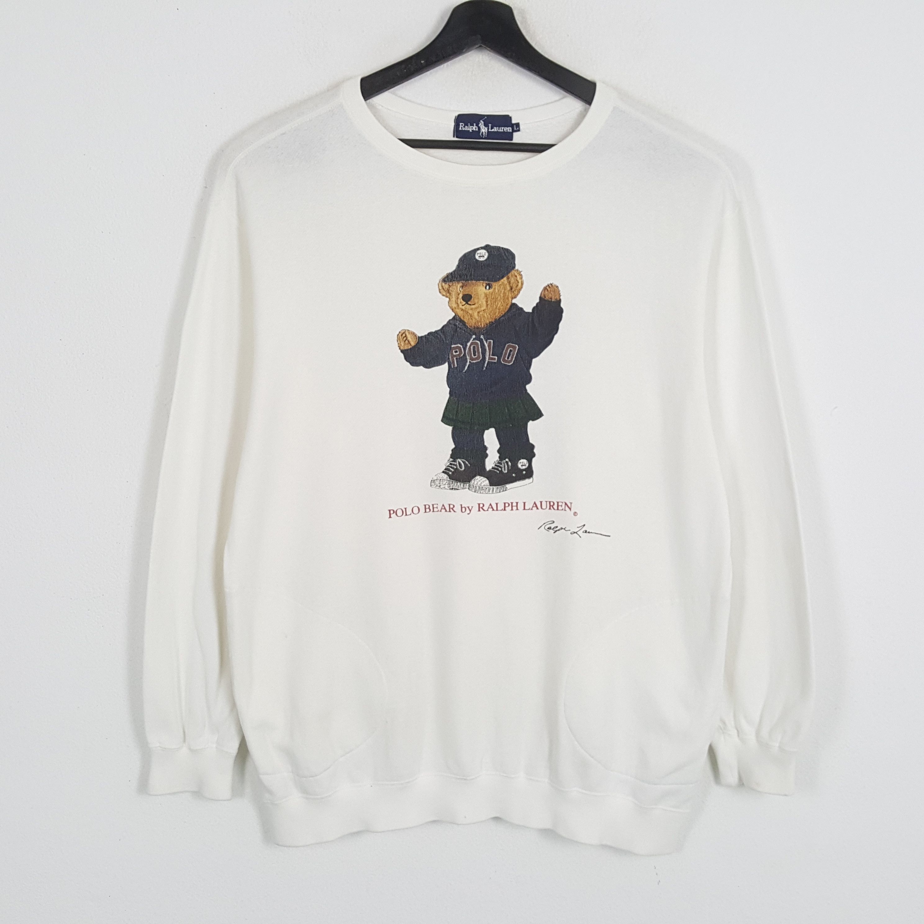 Polo Ralph Lauren × Vintage POLO BEAR by RALPH LAUREN Fashion Style Sweatshirt Size US L / EU 52-54 / 3 - 1 Thumbnail