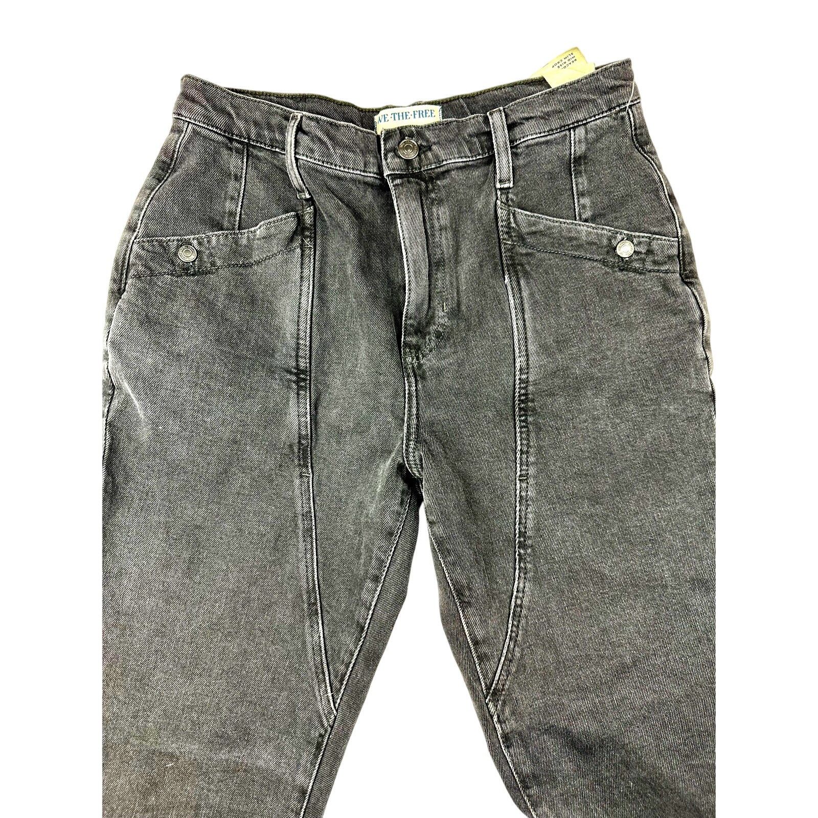 Free People Free People Beacon Mid Rise Slim Crop Jeans Black Quartz 30 Size 30" / US 8 / IT 44 - 13 Thumbnail