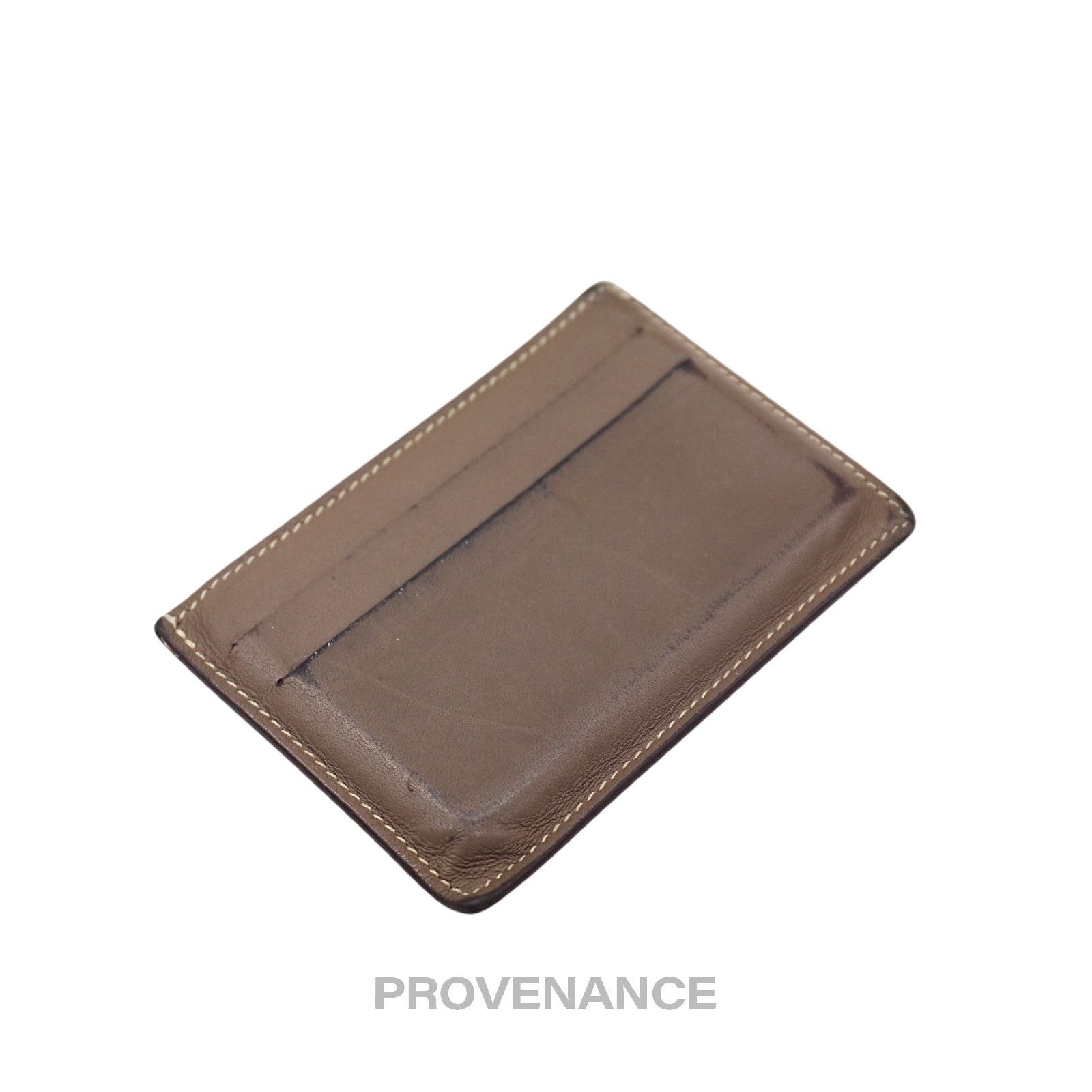 Hermes 🔴 Hermes Citizen Twill Card Wallet - Etoupe Swift Leather Size ONE SIZE - 4 Thumbnail