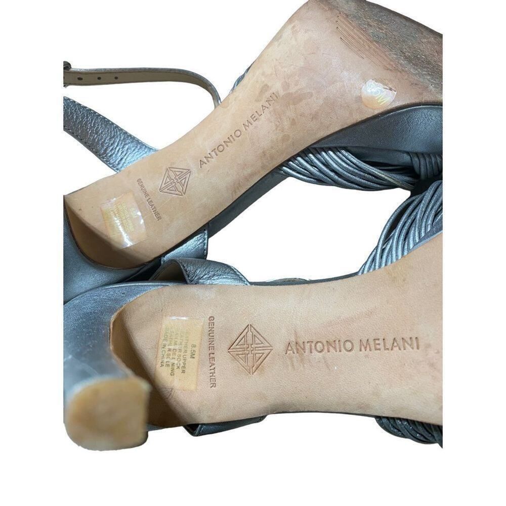 Other Antonio Melani Women's Silver Stilleto 4'' Knotted Strappy Heels 8.5 Size US 8.5 / IT 38.5 - 7 Thumbnail