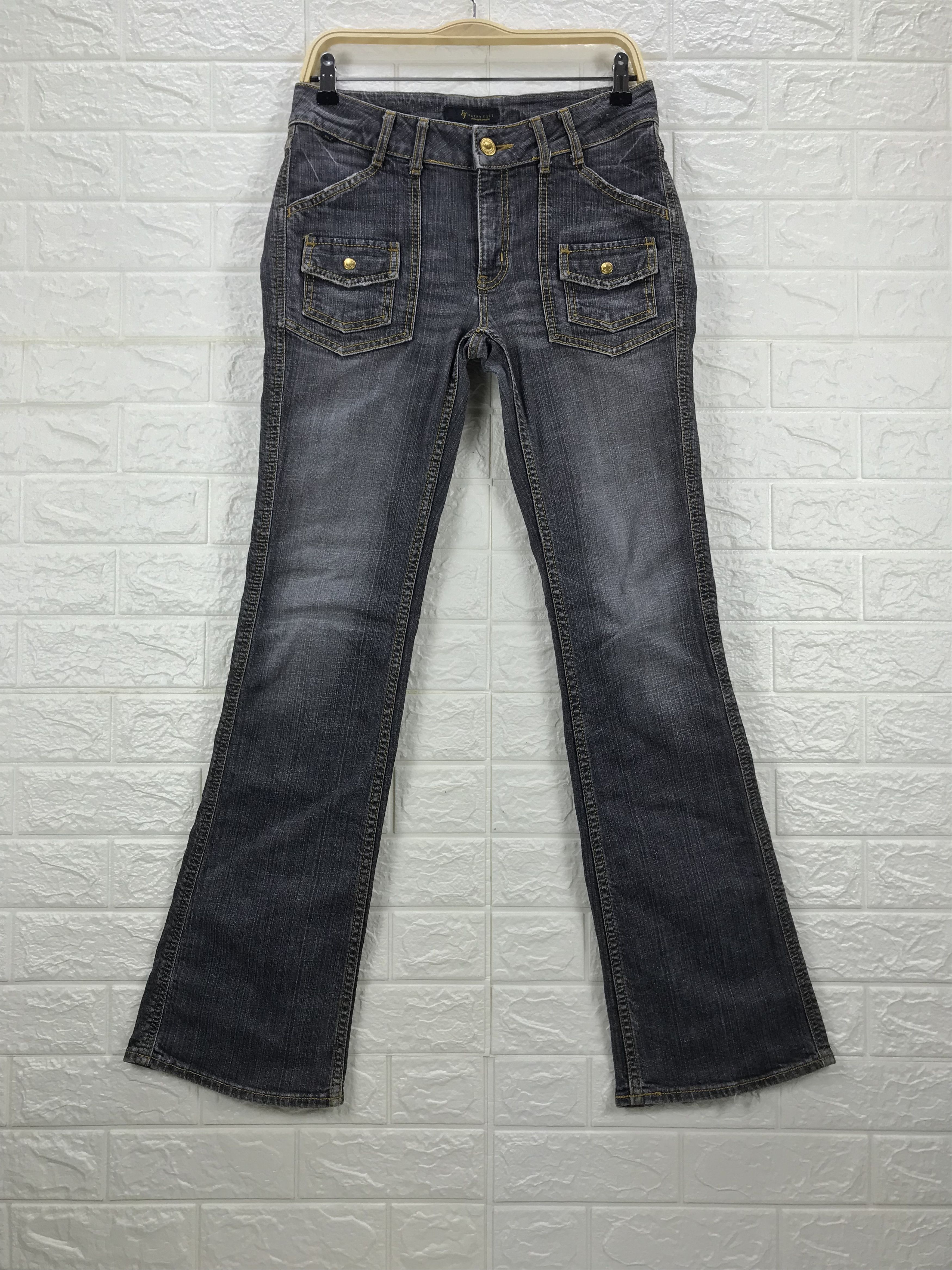 Vintage Vintage Bobson Faded Black Bush Flare Jeans Size 27" / US 4 / IT 40 - 1 Thumbnail