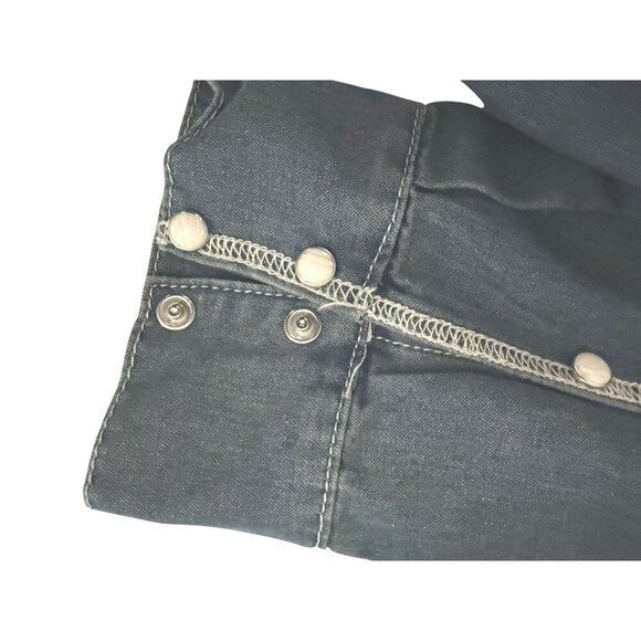 True Religion True Religion Mens Blue Denim Graphic Logo Chambray Long Sle Size US L / EU 52-54 / 3 - 6 Thumbnail