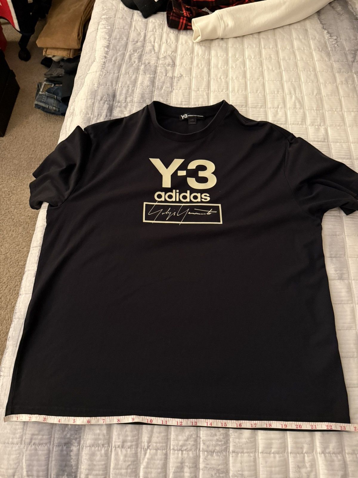 Yohji Yamamoto Y-3 Adidas Yohji Yamamoto Black T-Shirt Size US L / EU 52-54 / 3 - 3 Thumbnail