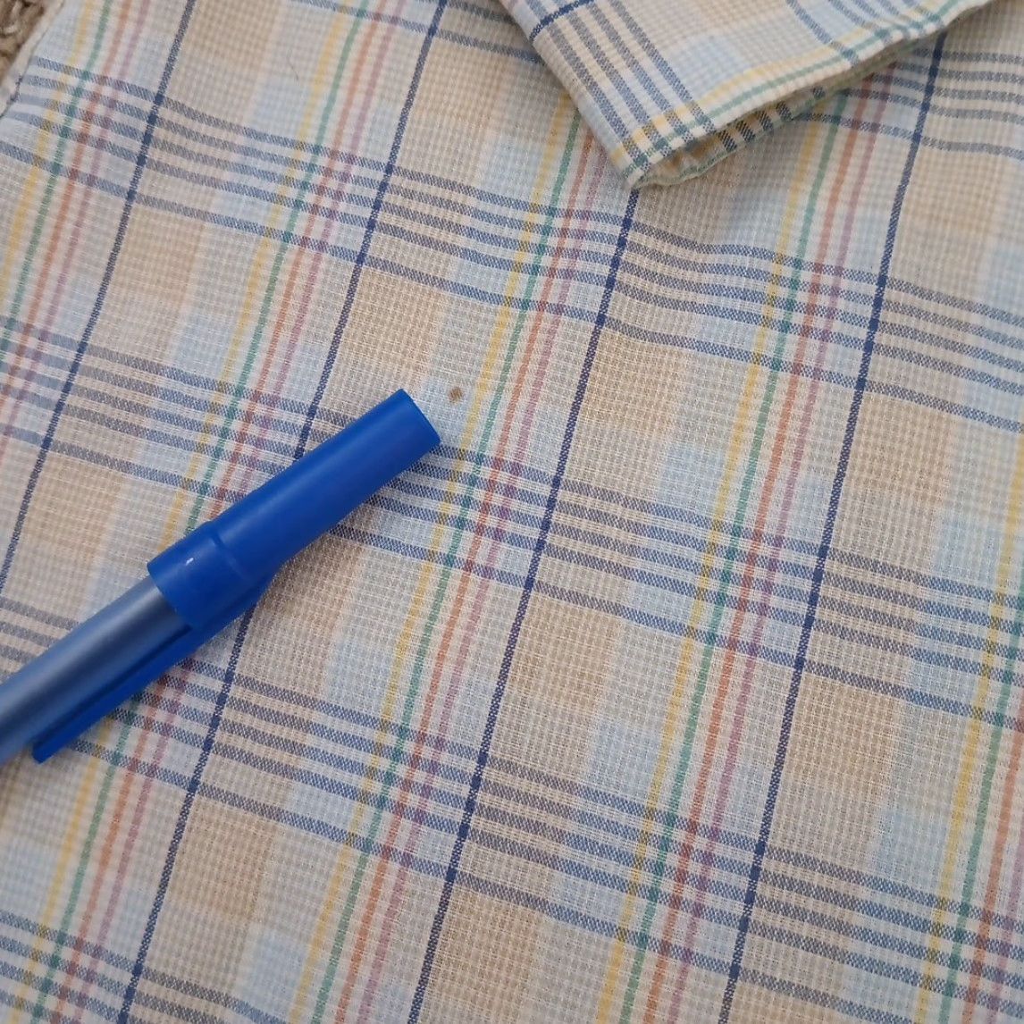 Arrow Arrow Shirt Mens 16.5 Multicolor Plaid Long Sleeve Button Up Cotton Blend Shirt Mens XS-XL? No Size US XL / EU 56 / 4 - 6 Thumbnail