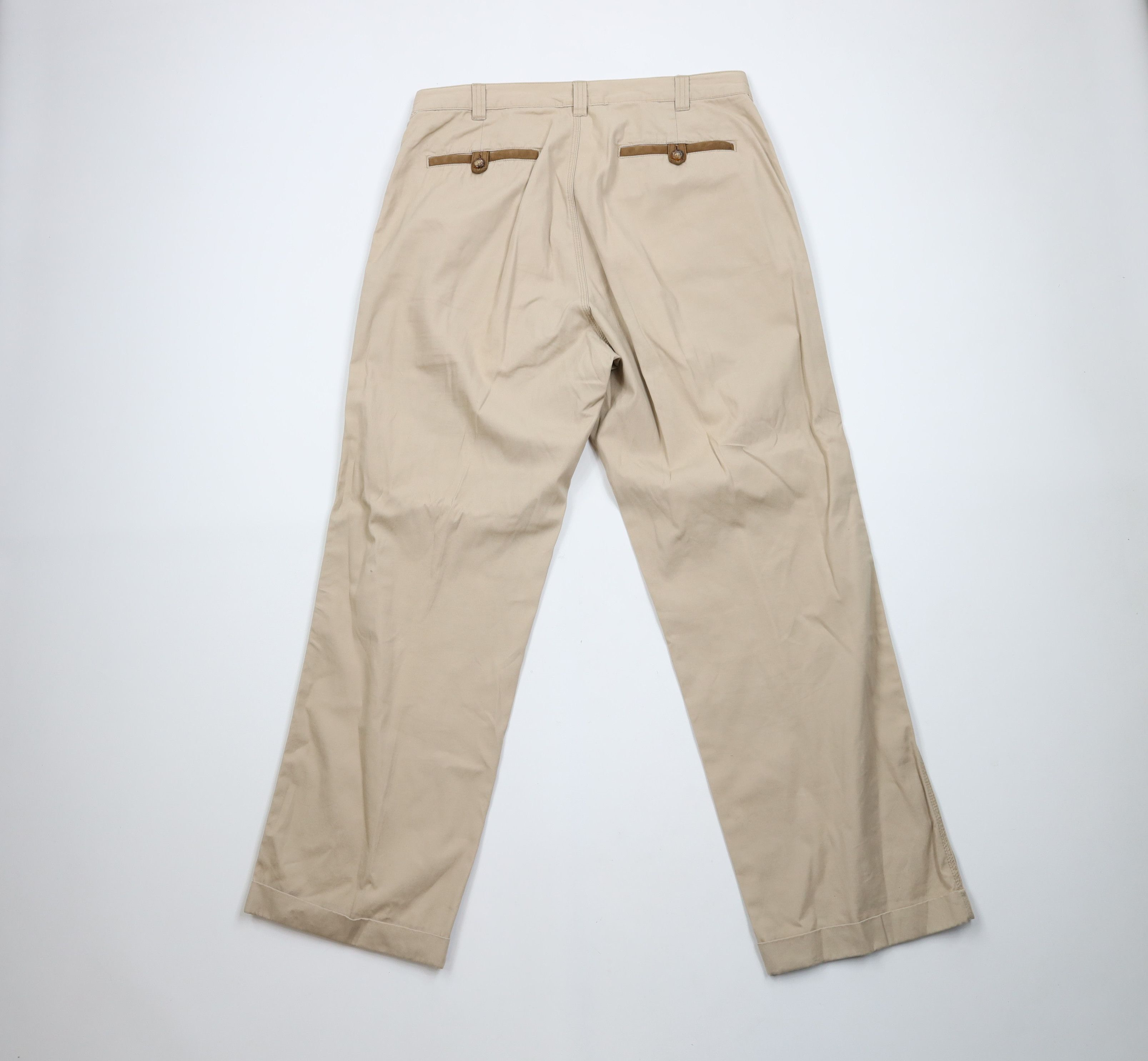 Orvis × Vintage Vintage 90s Orvis Suede Trim Safari Wide Leg Pants Beige Size US 34 / EU 50 - 10 Thumbnail