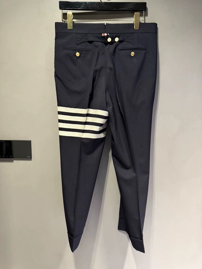 Thom Browne Thom Browne Size 1 Classic dark blue four-bar suit pants Size US 30 / EU 46 - 2 Thumbnail