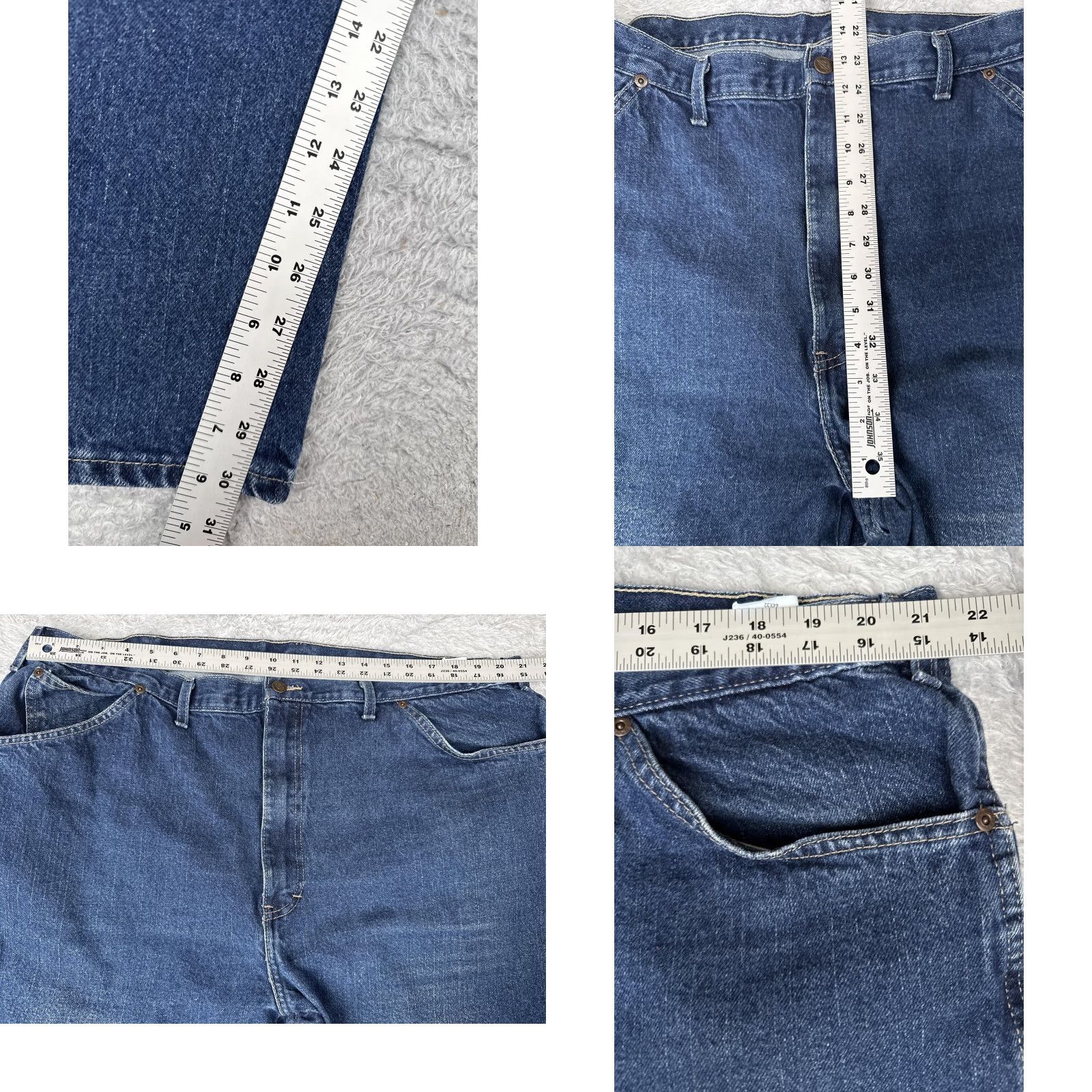 Dickies Dickies Jeans Mens 44x32 Blue Denim Straight Leg Zip Fly 5 Pocket Workwear Size US 44 / EU 60 - 8 Thumbnail