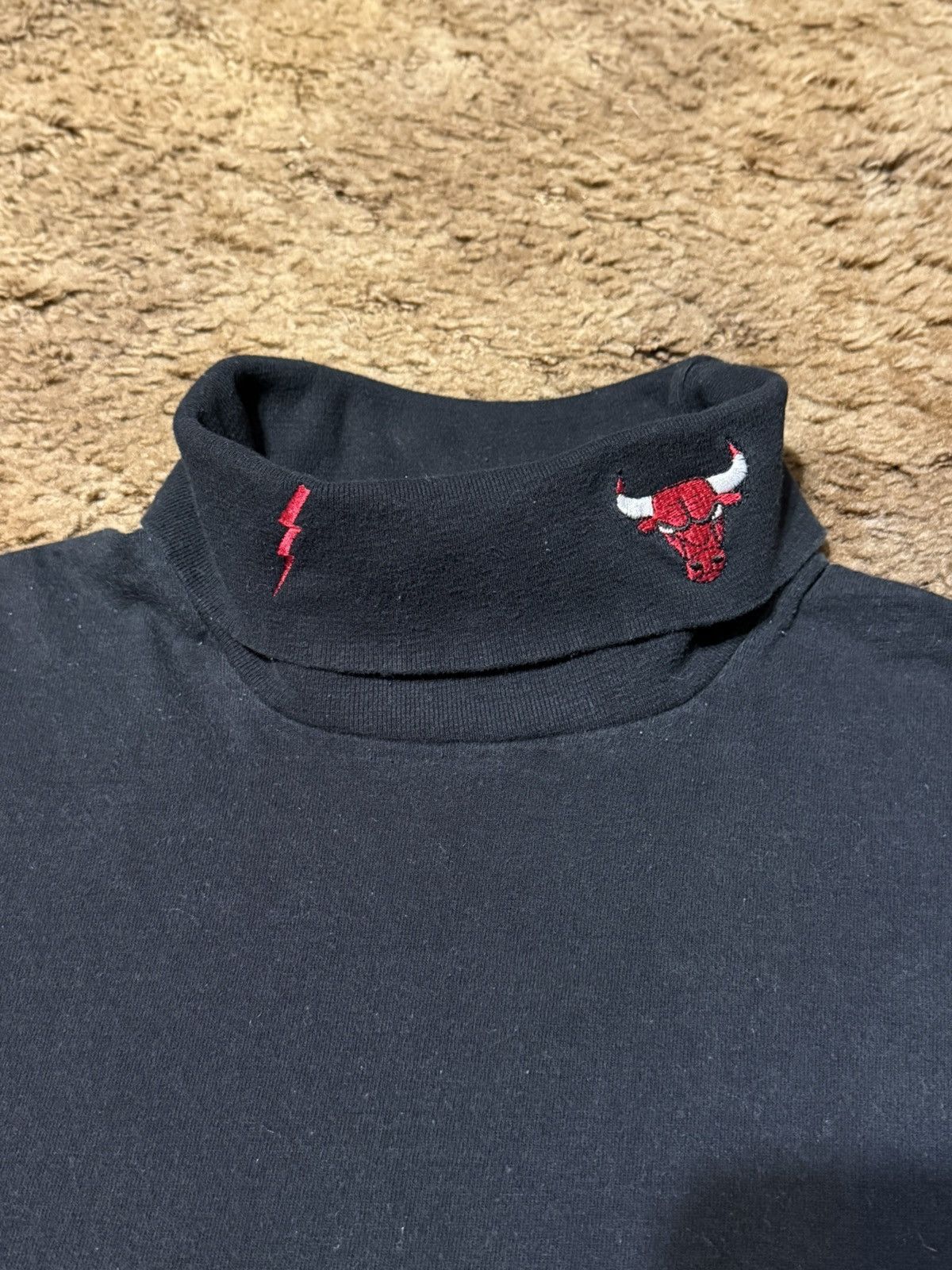 Pro Player Vintage 90s Pro Player Chicago Bulls Mock Neck Long Sleeve Size US L / EU 52-54 / 3 - 3 Thumbnail