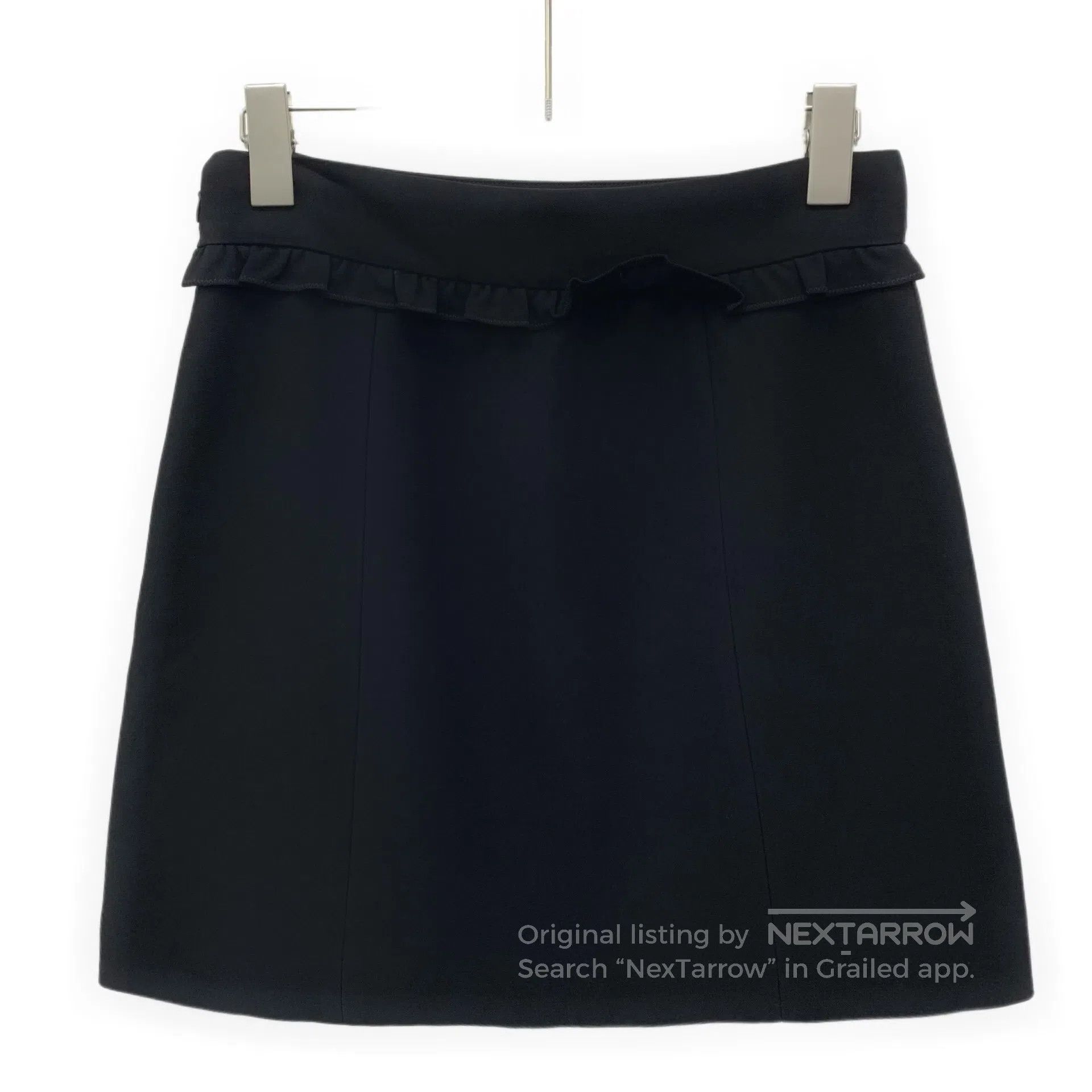 Miu Miu Miu Miu Black Lace Trim Casual Short Skirt| Size 41" - 2 Thumbnail
