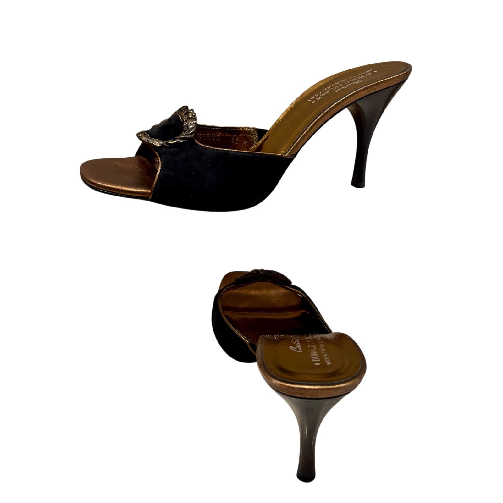 Donald Pliner Donald Pliner Shoe Black Suede Bronze Rhinestones $295 NWT Size US 11 / IT 41 - 4 Thumbnail