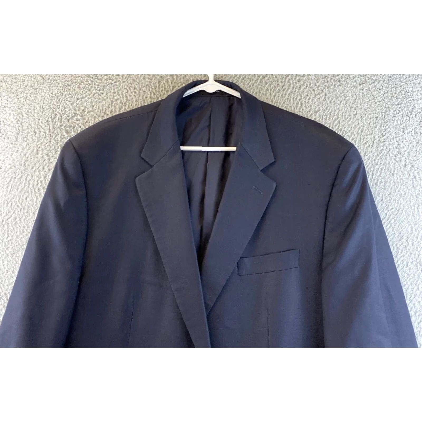 Ralph Lauren RALPH LAUREN Mens 46 L Suit Jacket Navy 100% Wool / 71-44 Two-Button Gold Single-Breasted Notch Lapel Long Coat/Cut Regular Fit Vintage No Size 46R - 5 Thumbnail