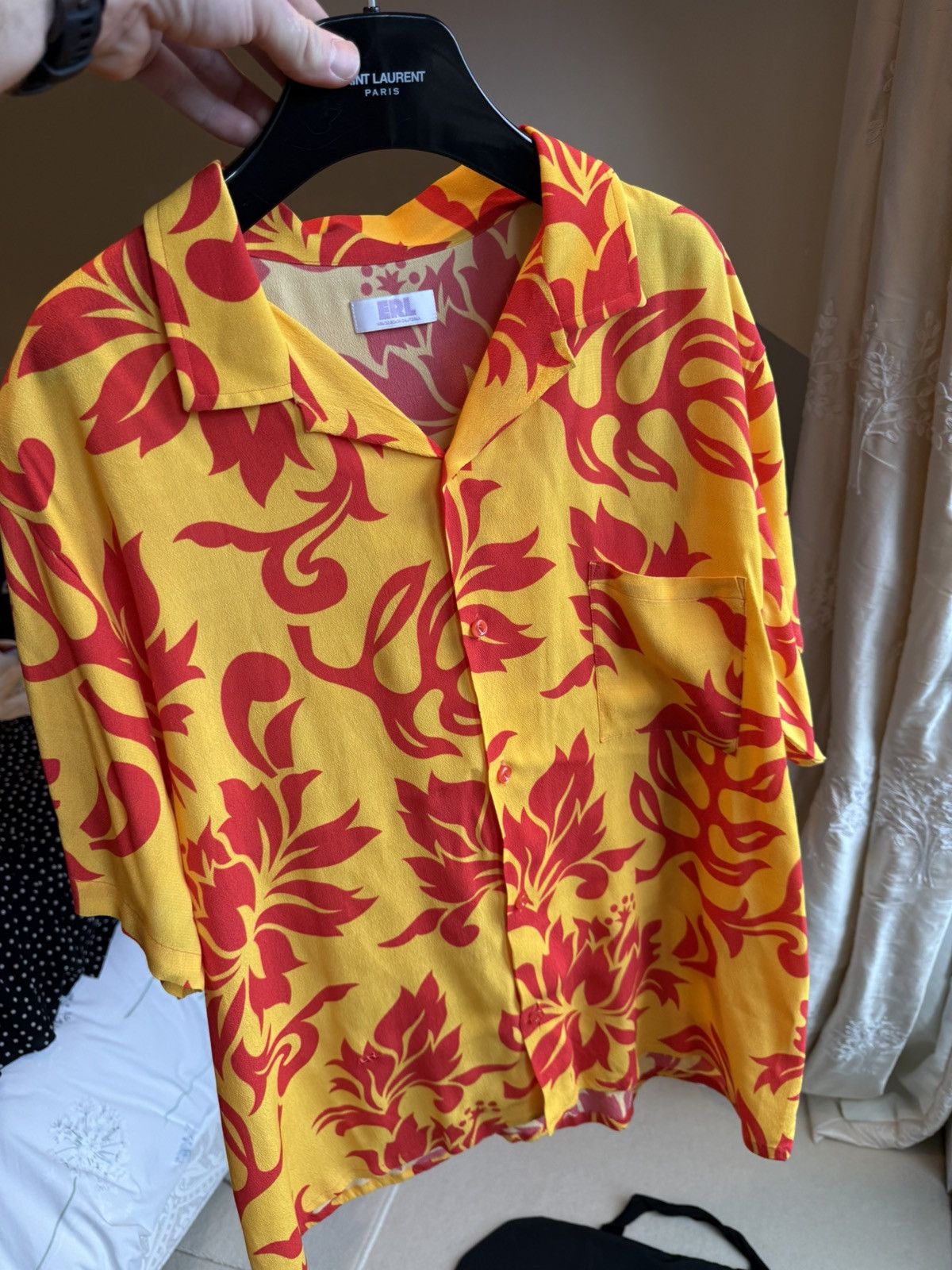 ERL SS23 $415 ERL Hawaiian ss floral tropical shirt M orange red Size US L / EU 52-54 / 3 - 17 Thumbnail