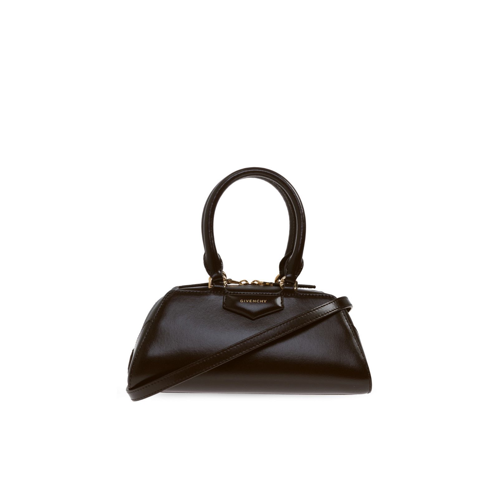 Givenchy GIVENCHY Mini Antigona Brown Shiny Leather Top Handle Bag Ne Size ONE SIZE - 1 Thumbnail