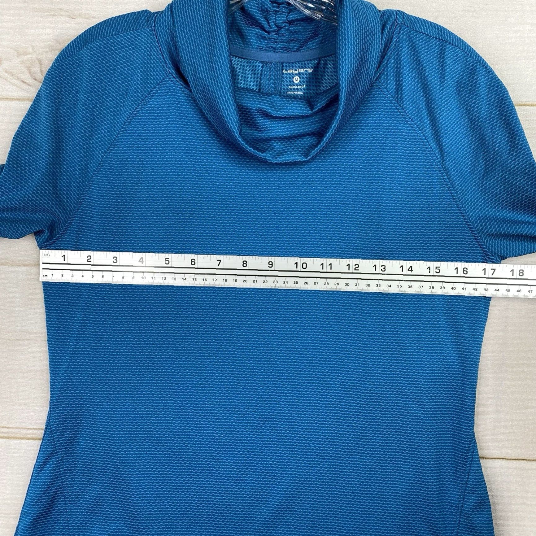 Layer 8 Layer 8 Top Womens M Turquoise Long Sleeve Thumb Holes Athletic Qwick Dry Mock Size M / US 6-8 / IT 42-44 - 7 Thumbnail