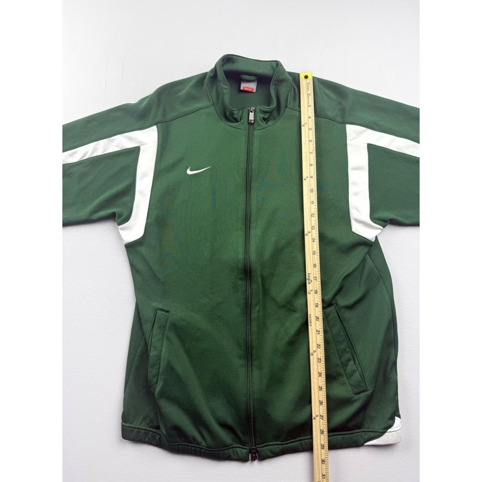 Nike Nike FIT DRY Track Jacket Mens Large Green Full Zip Colorblock Athletic Size US L / EU 52-54 / 3 - 4 Thumbnail