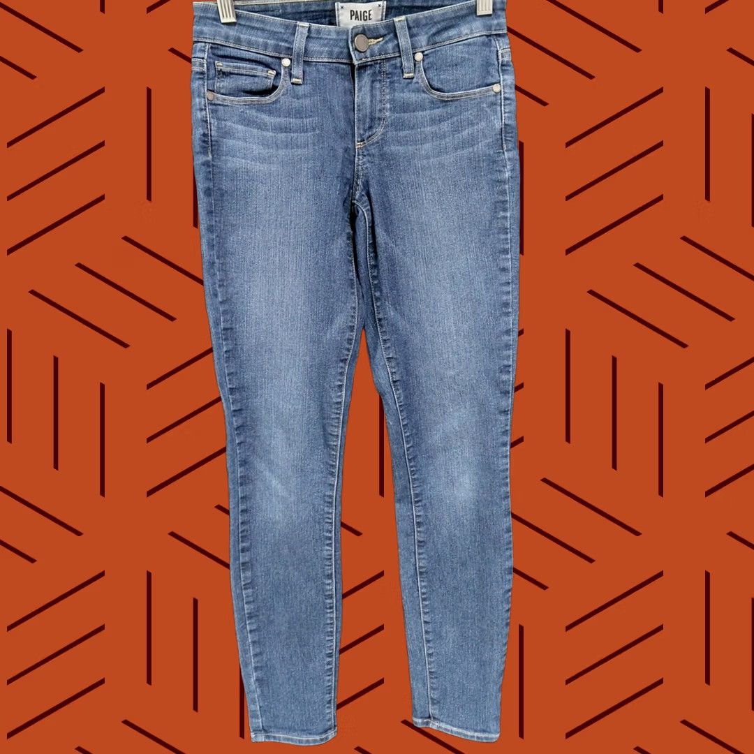 Paige Paige Verdugo Ankle Jeans Blue Solid Denim Slim Women Size 24 Size 42" / US 20 - 1 Thumbnail