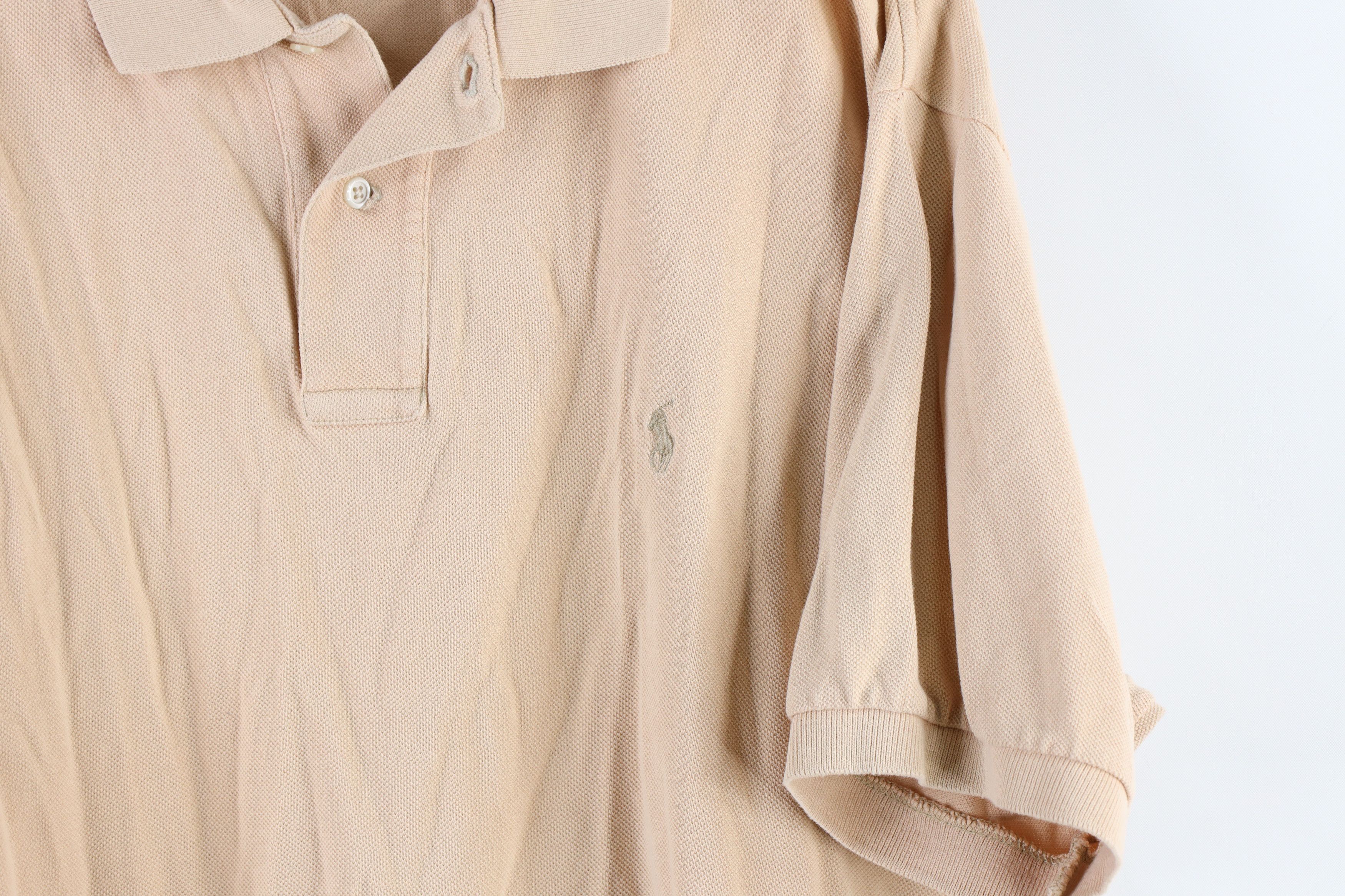 Ralph Lauren Vintage 90s Ralph Lauren Golf Polo Shirt Beige Cotton Size US L / EU 52-54 / 3 - 4 Thumbnail