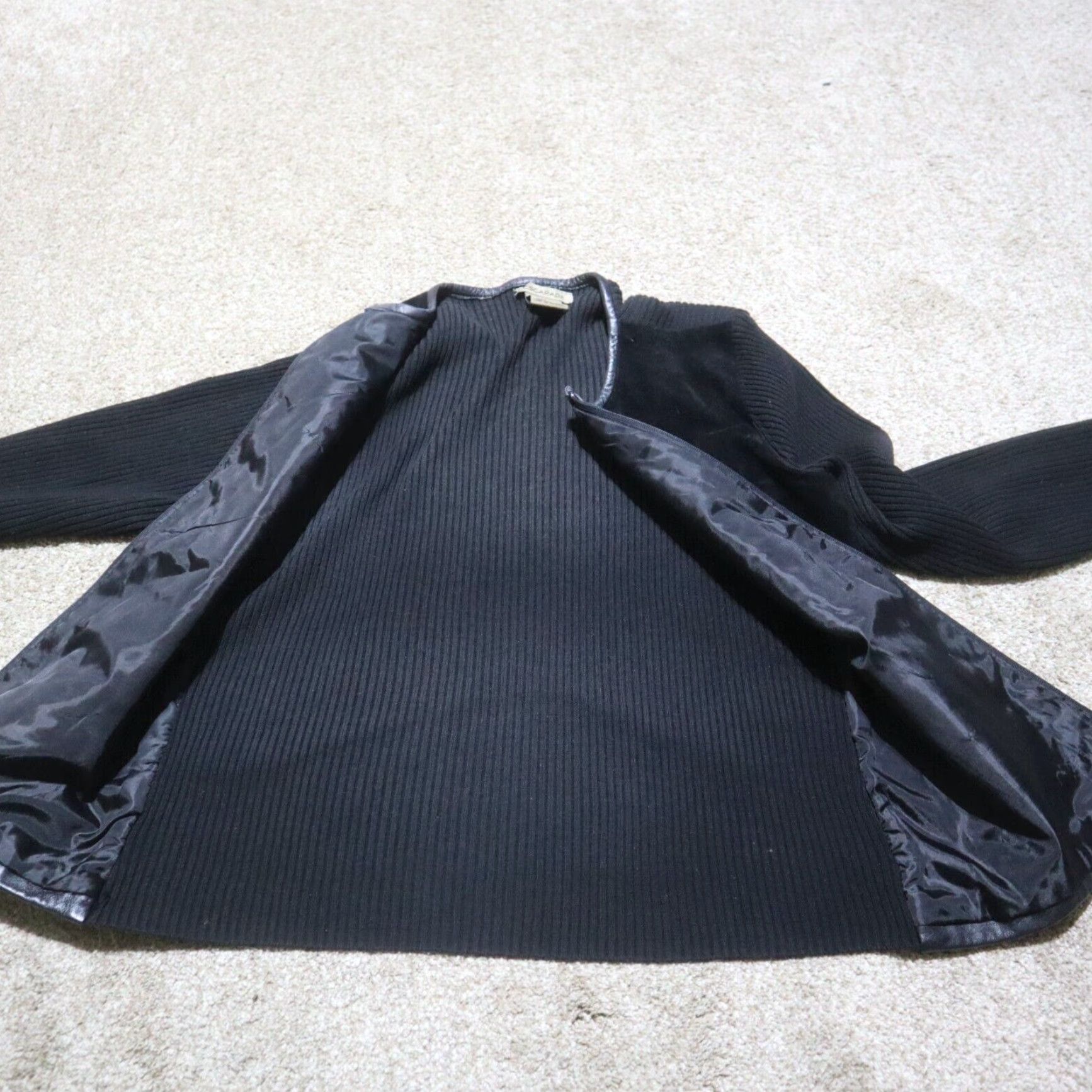 Vintage Escapade Black Leather Biker Jacket Womens Medium Full Zip Size M / US 6-8 / IT 42-44 - 4 Thumbnail