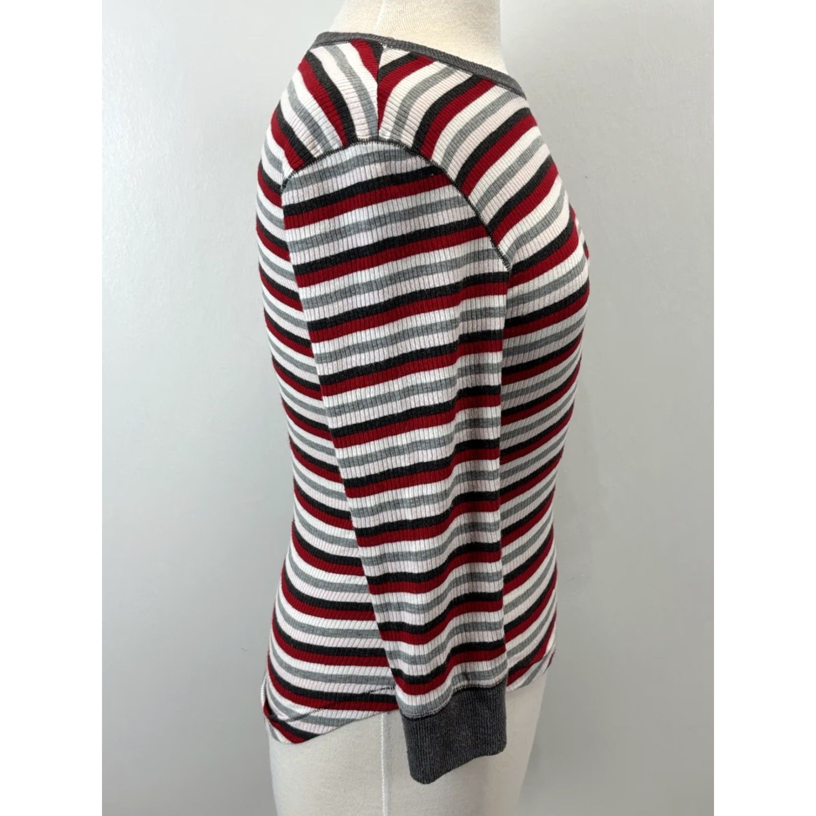Free People Intimately Free People Good on You Stripe Round Hem Striped Top Medium Red Gray Size M / US 6-8 / IT 42-44 - 4 Thumbnail