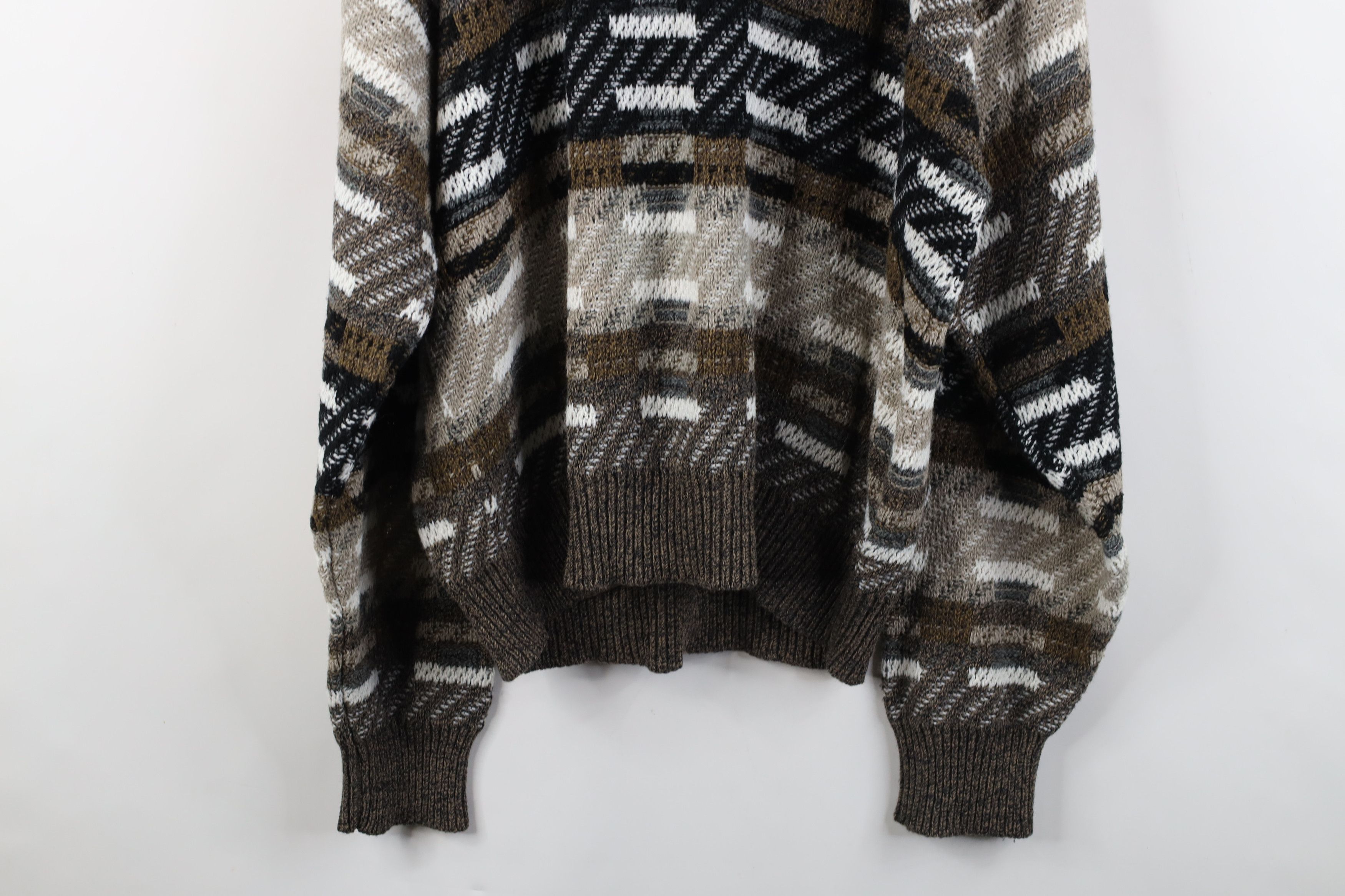 Vintage Vintage 90s Streetwear Geometric Knit Crewneck Sweater USA Size US XL / EU 56 / 4 - 9 Thumbnail