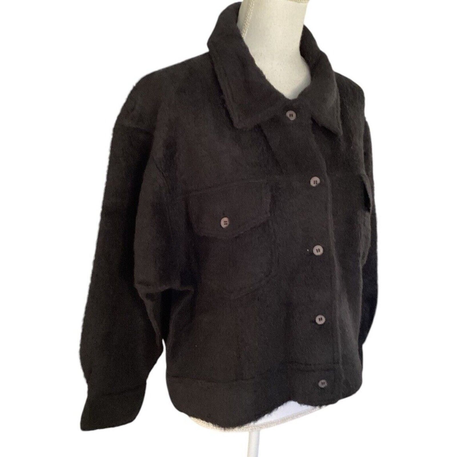 Other Peruvian connection Black alpaca cotton blazer Shacket m Size M / US 6-8 / IT 42-44 - 2 Thumbnail